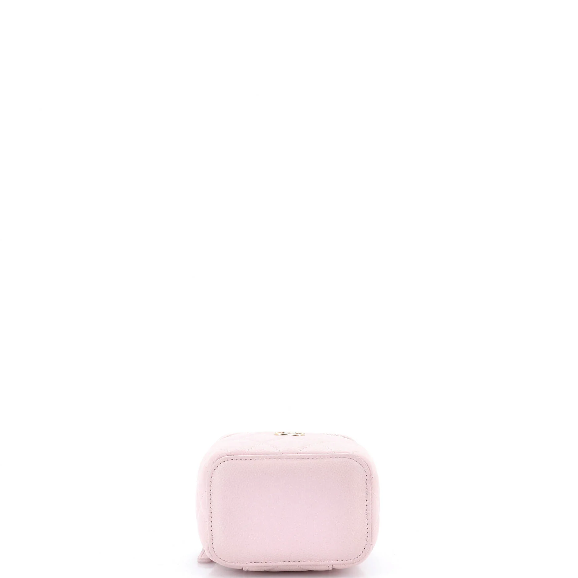 Tiny CC Link Vanity Case with Chain Quilted Caviar Mini - Image 5