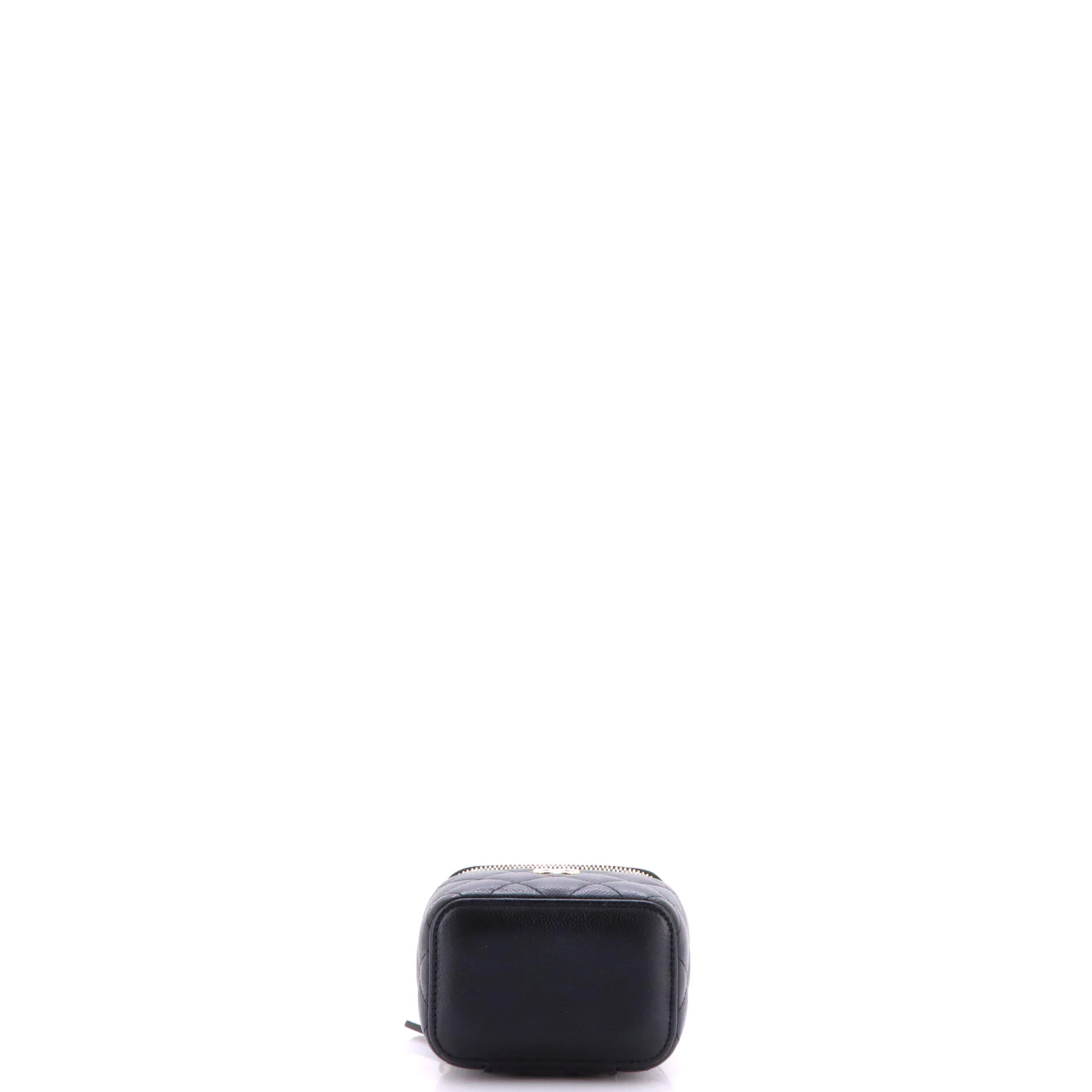 Tiny CC Link Vanity Case with Chain Quilted Caviar Mini - Image 4