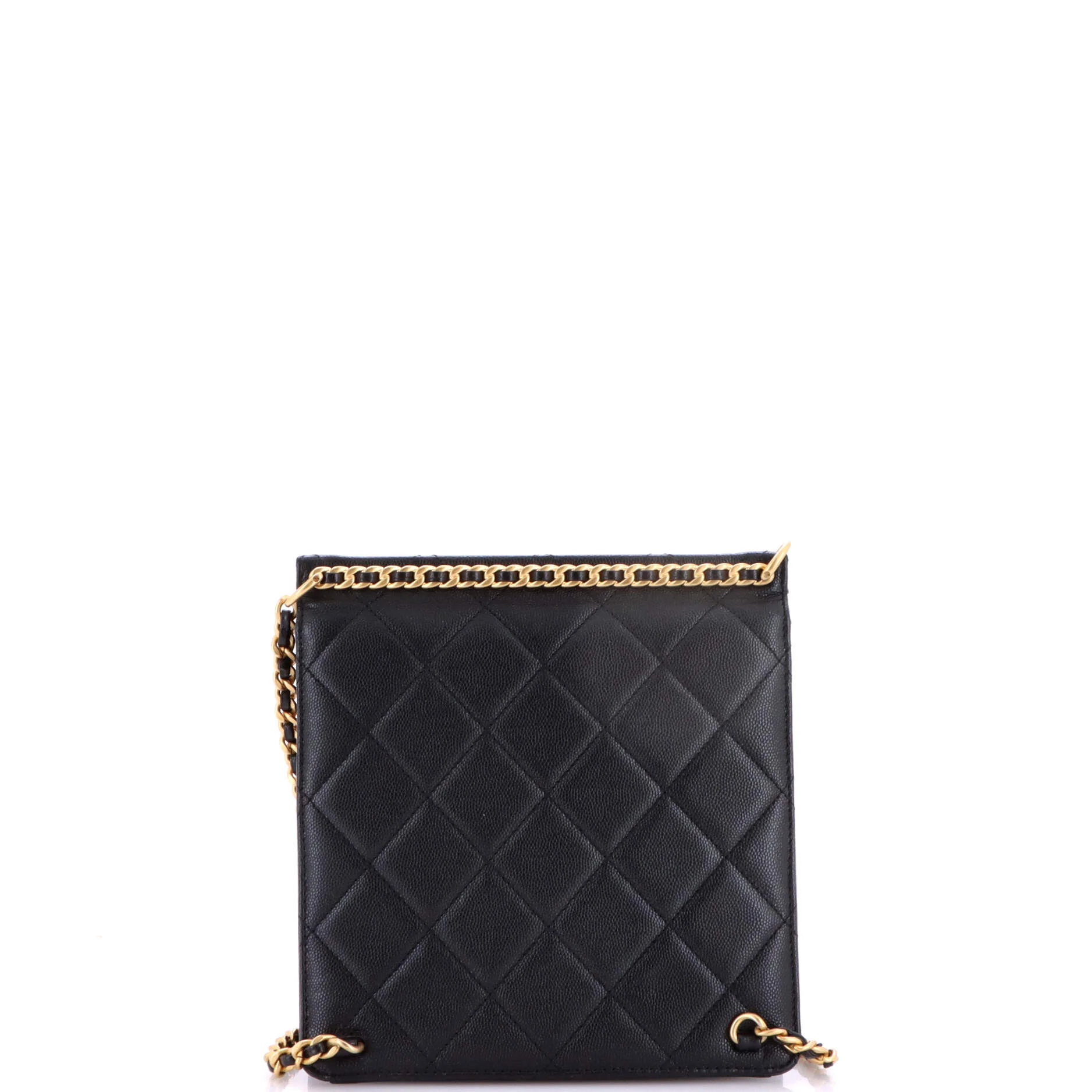 Top Chain CC Square Backpack Quilted Caviar - Image 3