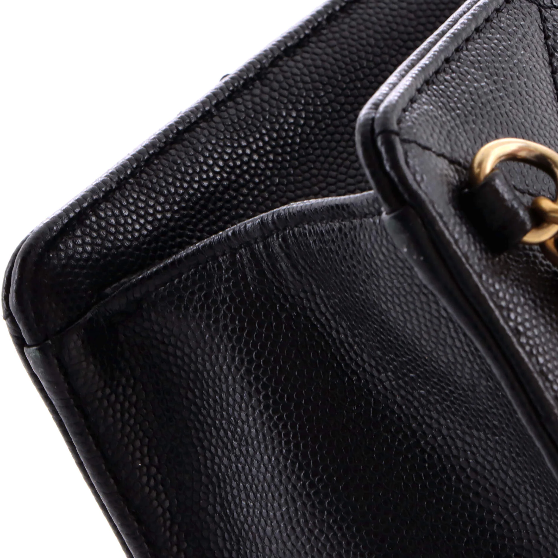 Top Chain CC Square Backpack Quilted Caviar - Image 6