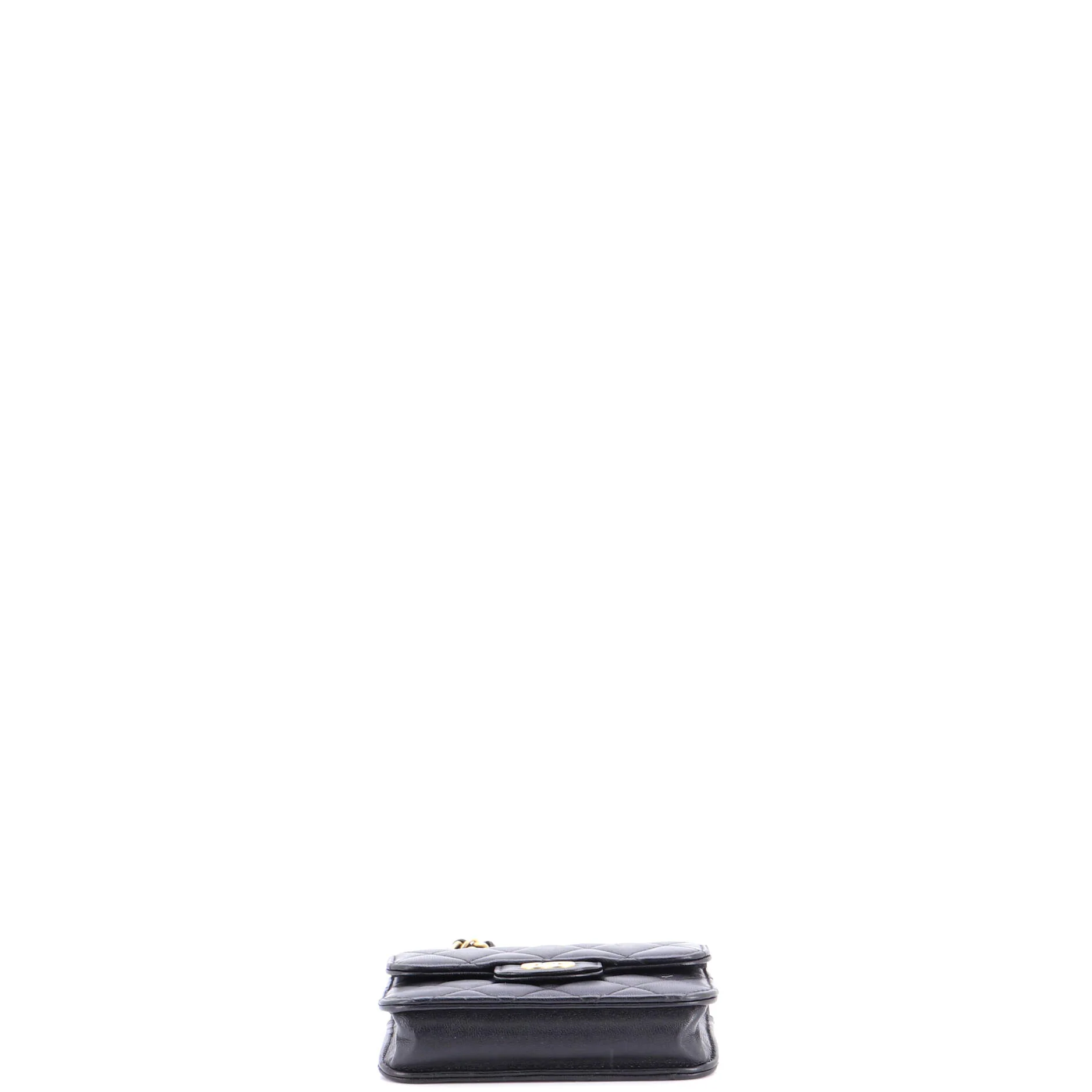 Top Handle Flap Coin Purse with Chain Quilted Lambskin - Image 5