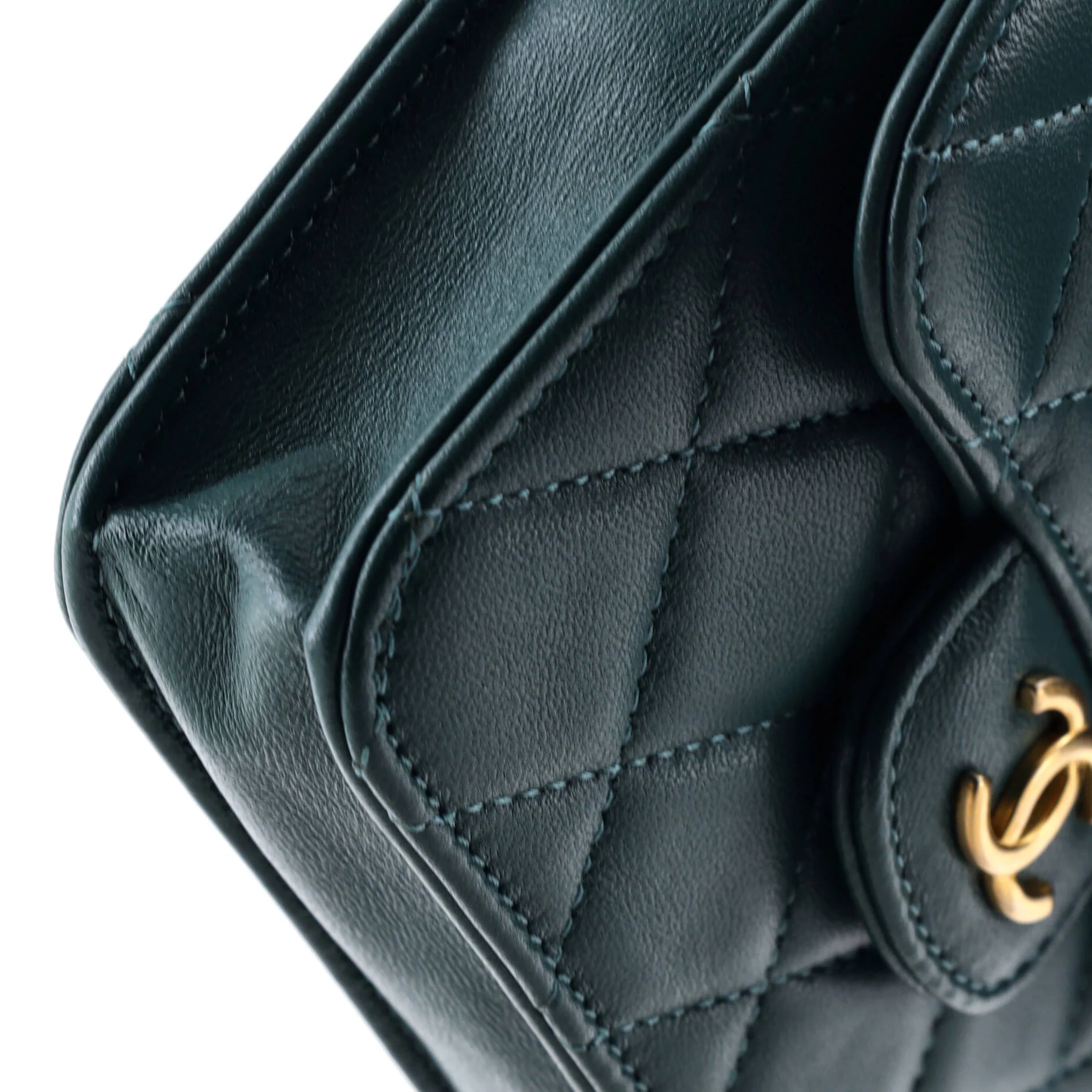 Top Handle Flap Coin Purse with Chain Quilted Lambskin - Image 6