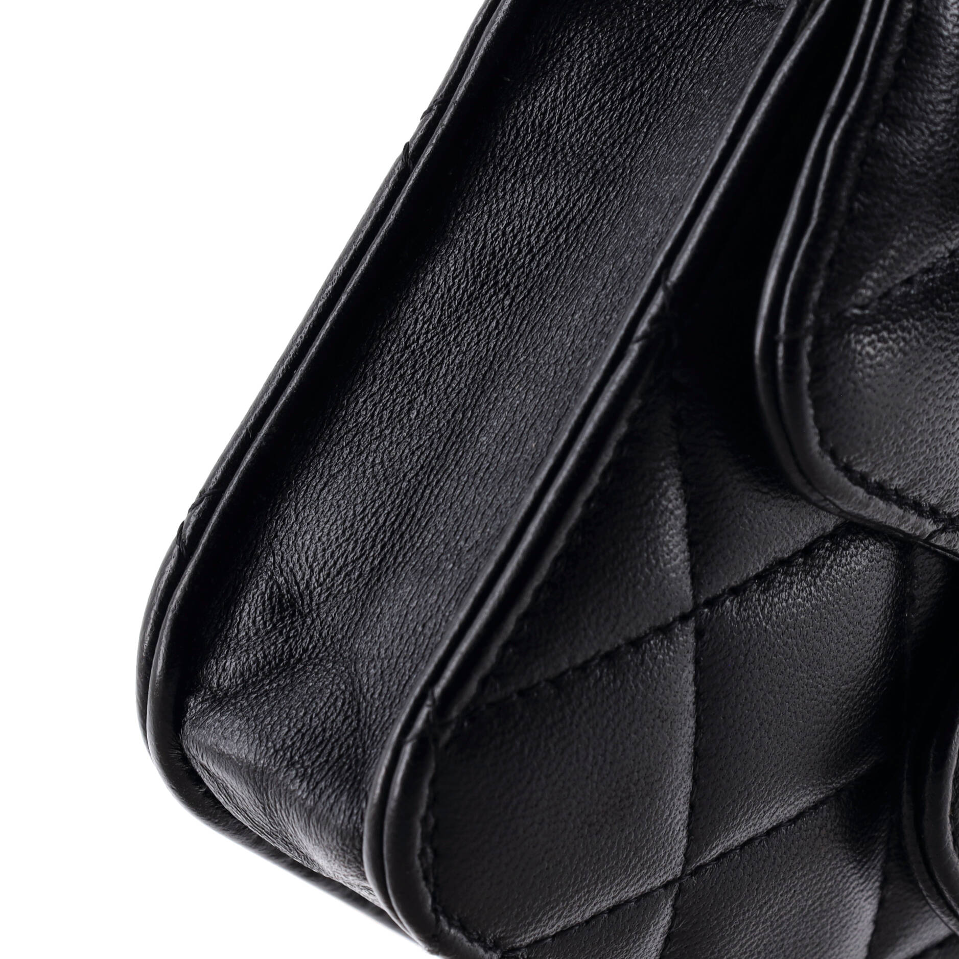 Top Handle Flap Coin Purse with Chain Quilted Lambskin - Image 6