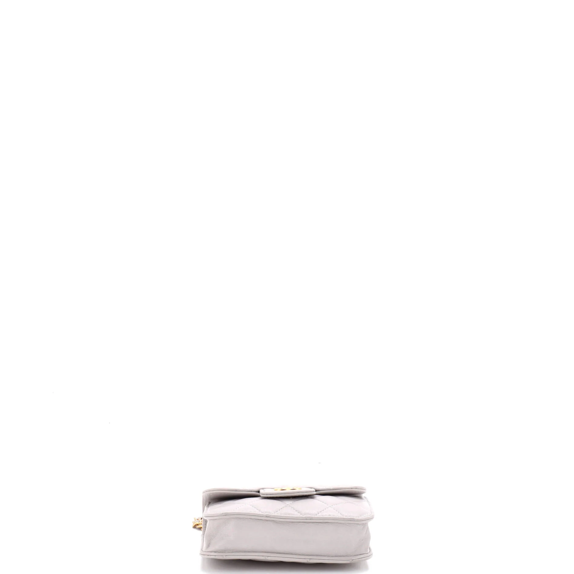 Top Handle Flap Coin Purse with Chain Quilted Lambskin - Image 4