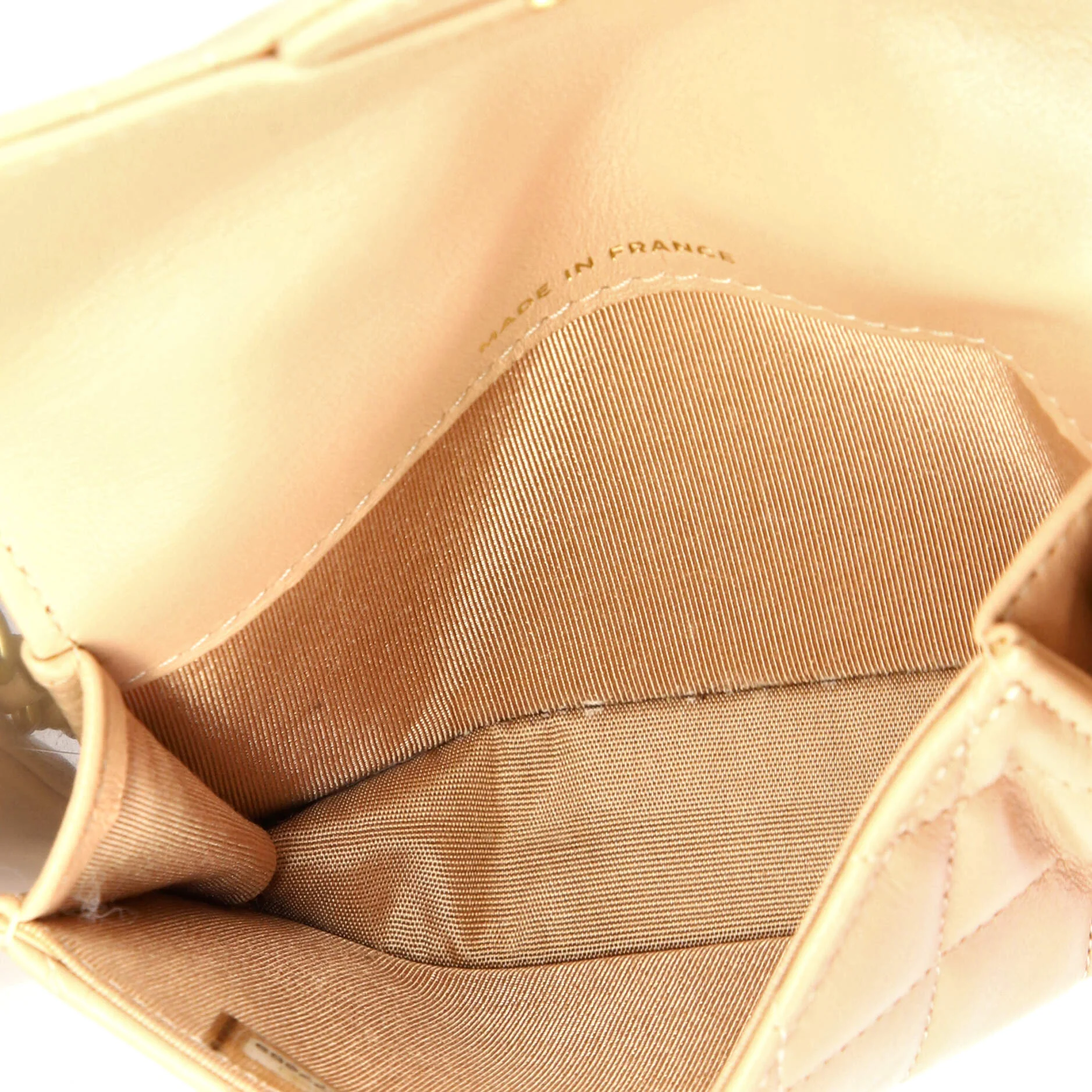 Top Handle Flap Coin Purse with Chain Quilted Lambskin - Image 5