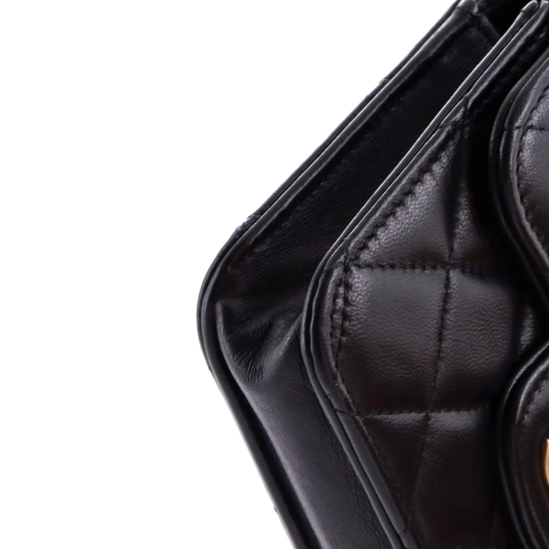 Top Handle Flap Coin Purse with Chain Quilted Lambskin - Image 6