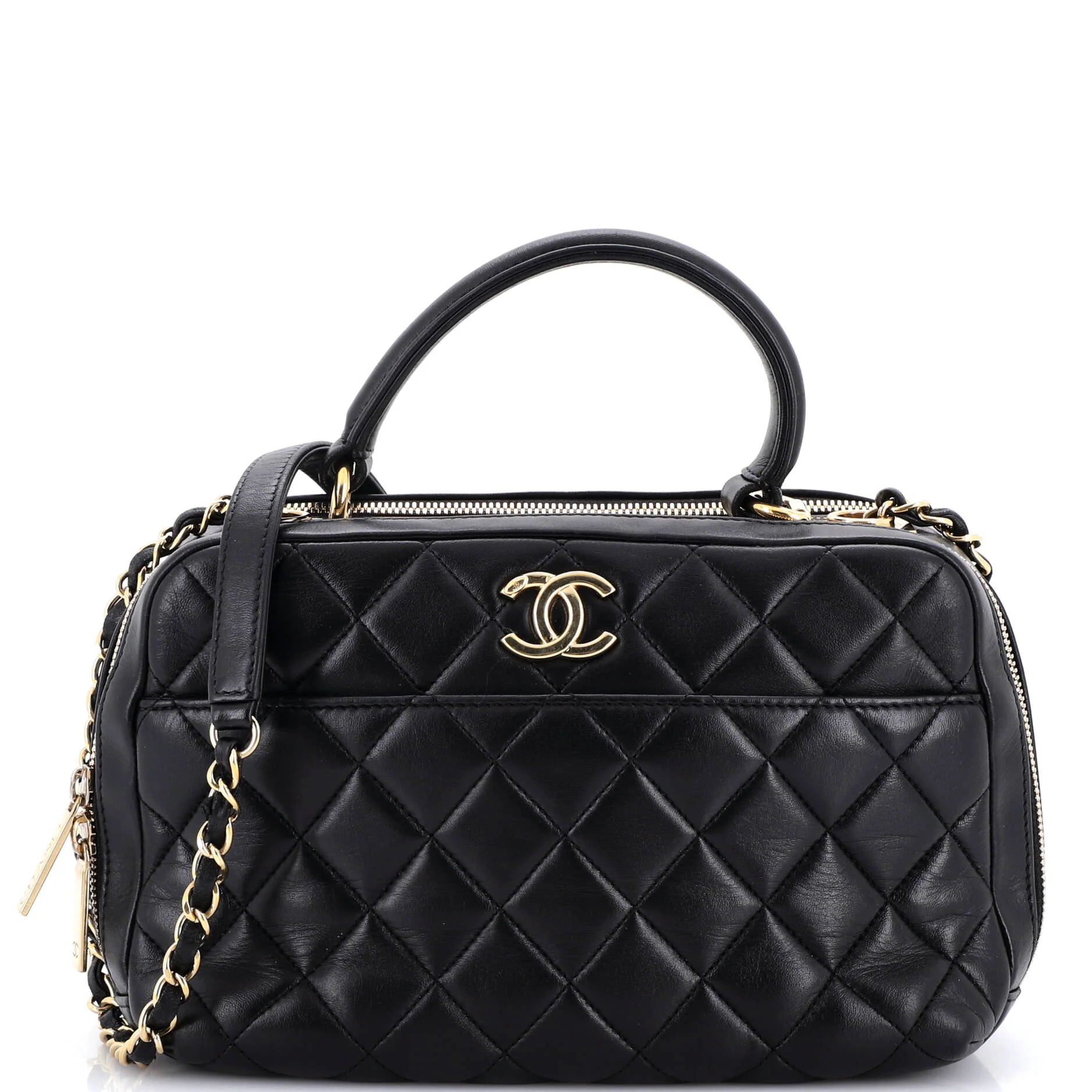 Trendy CC Bowling Bag Quilted Lambskin Medium