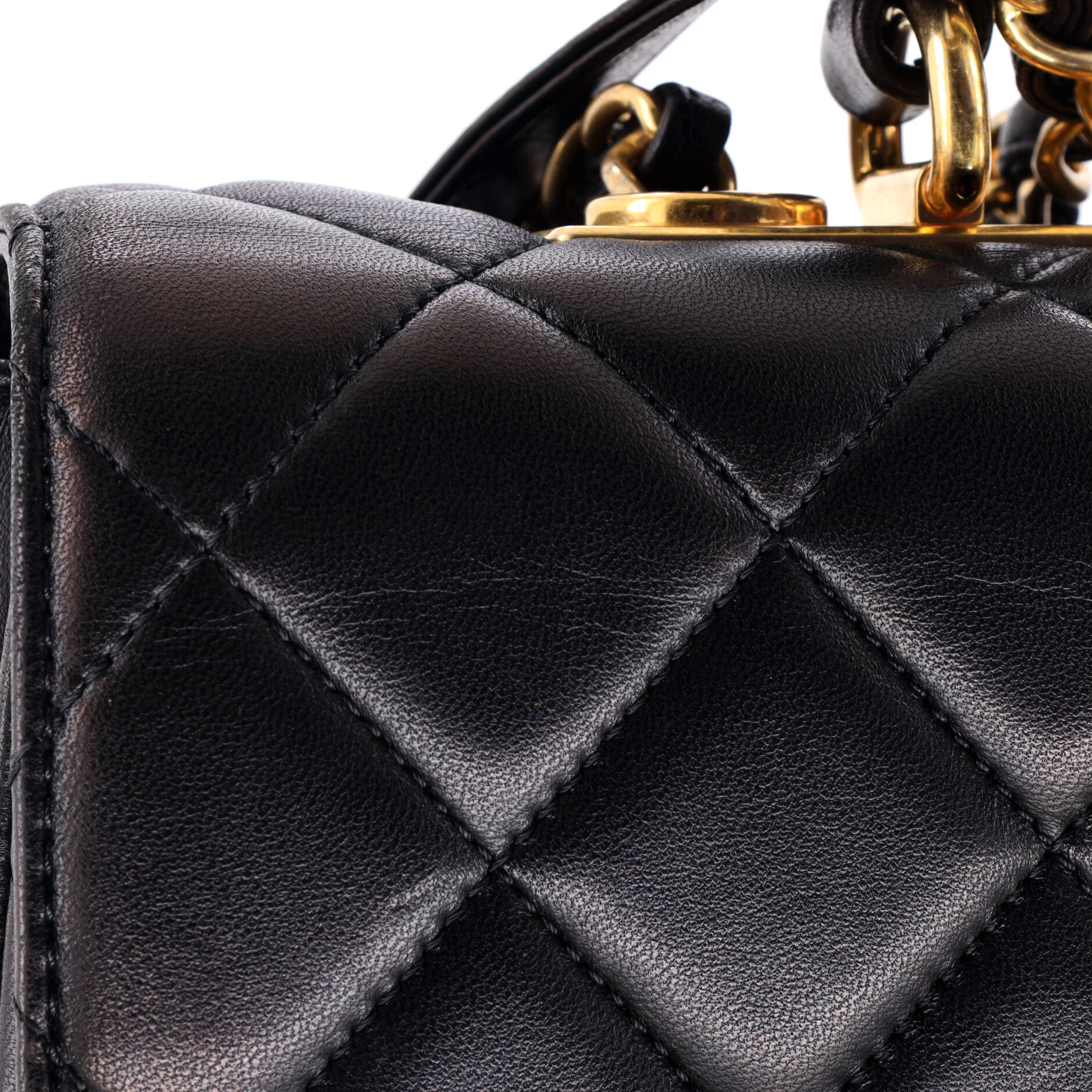 Trendy CC Top Handle Bag Quilted Lambskin Large - Image 6