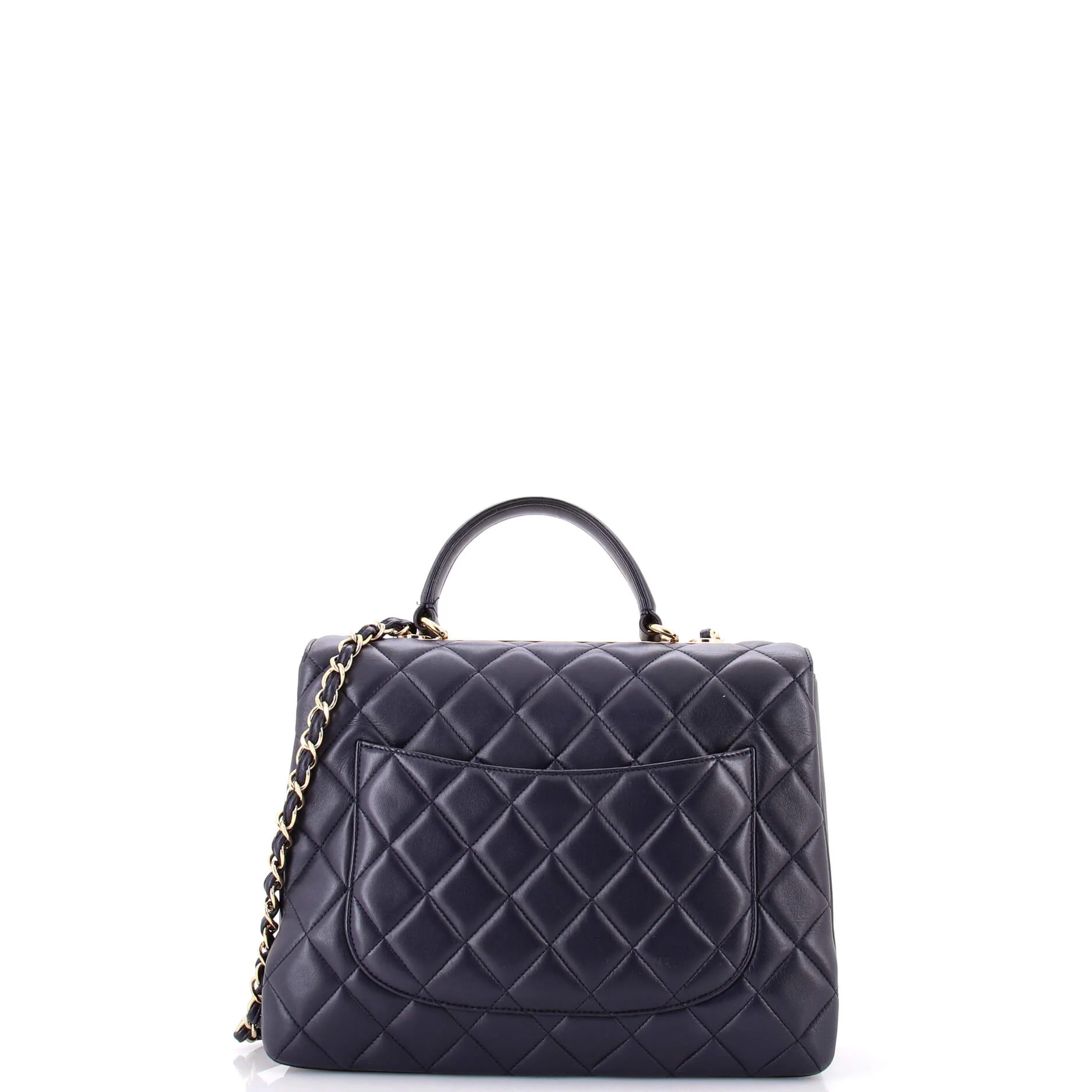 Trendy CC Top Handle Bag Quilted Lambskin Large - Image 3
