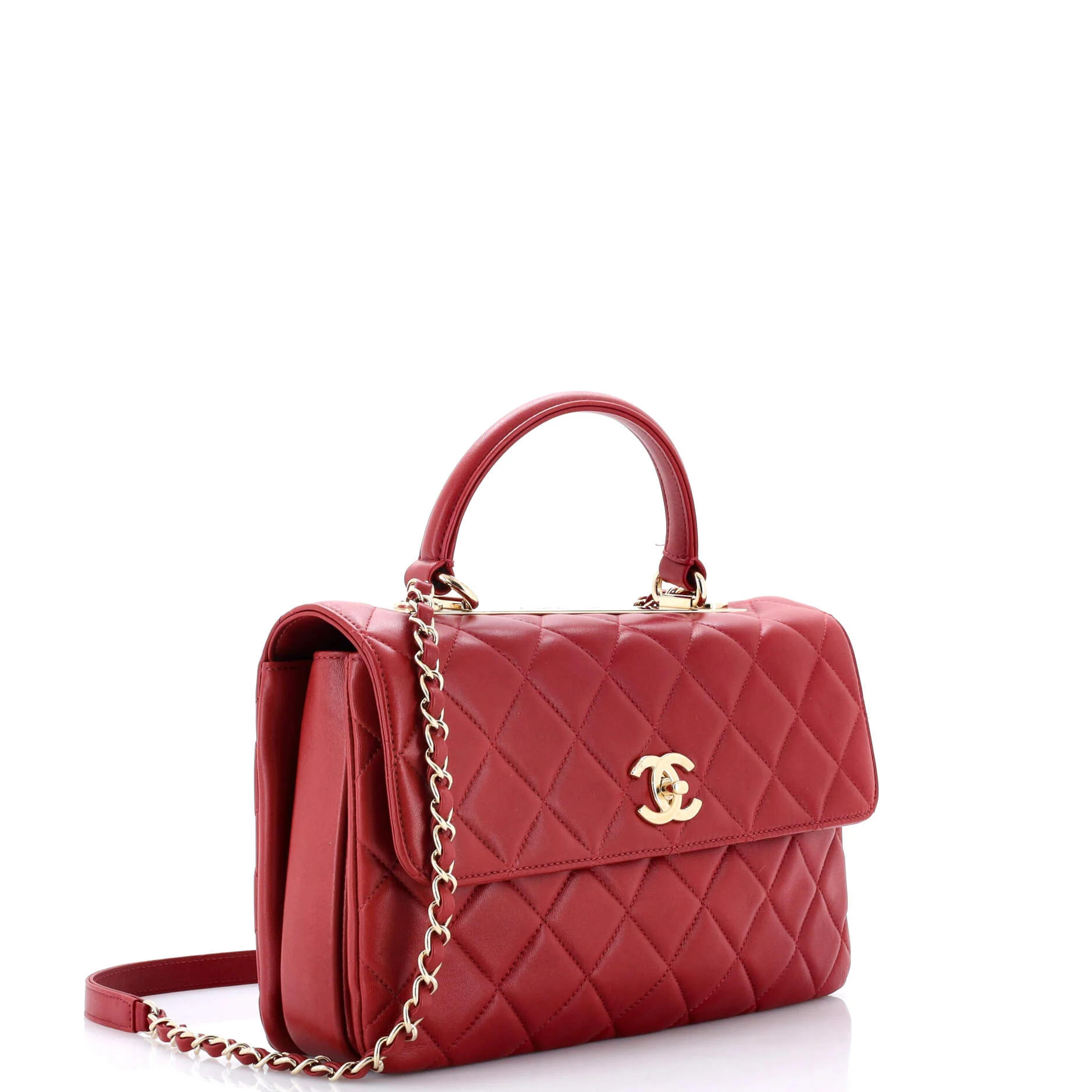 Trendy CC Top Handle Bag Quilted Lambskin Medium - Image 3