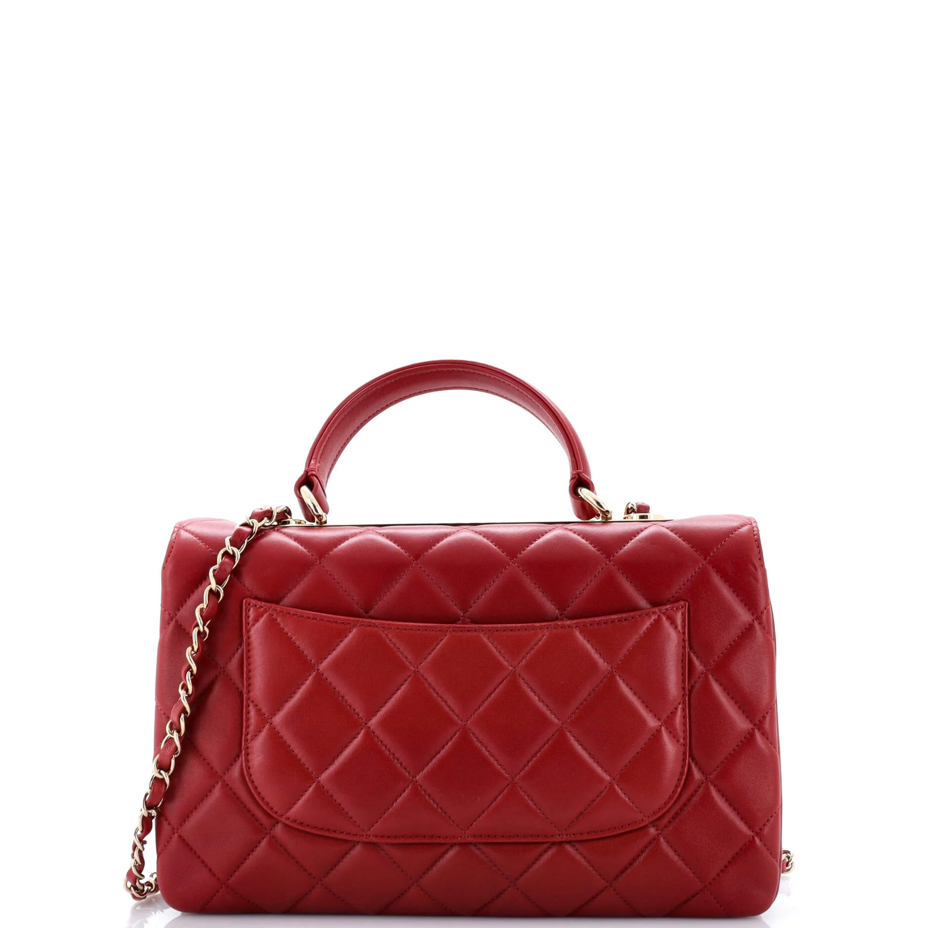 Trendy CC Top Handle Bag Quilted Lambskin Medium - Image 4
