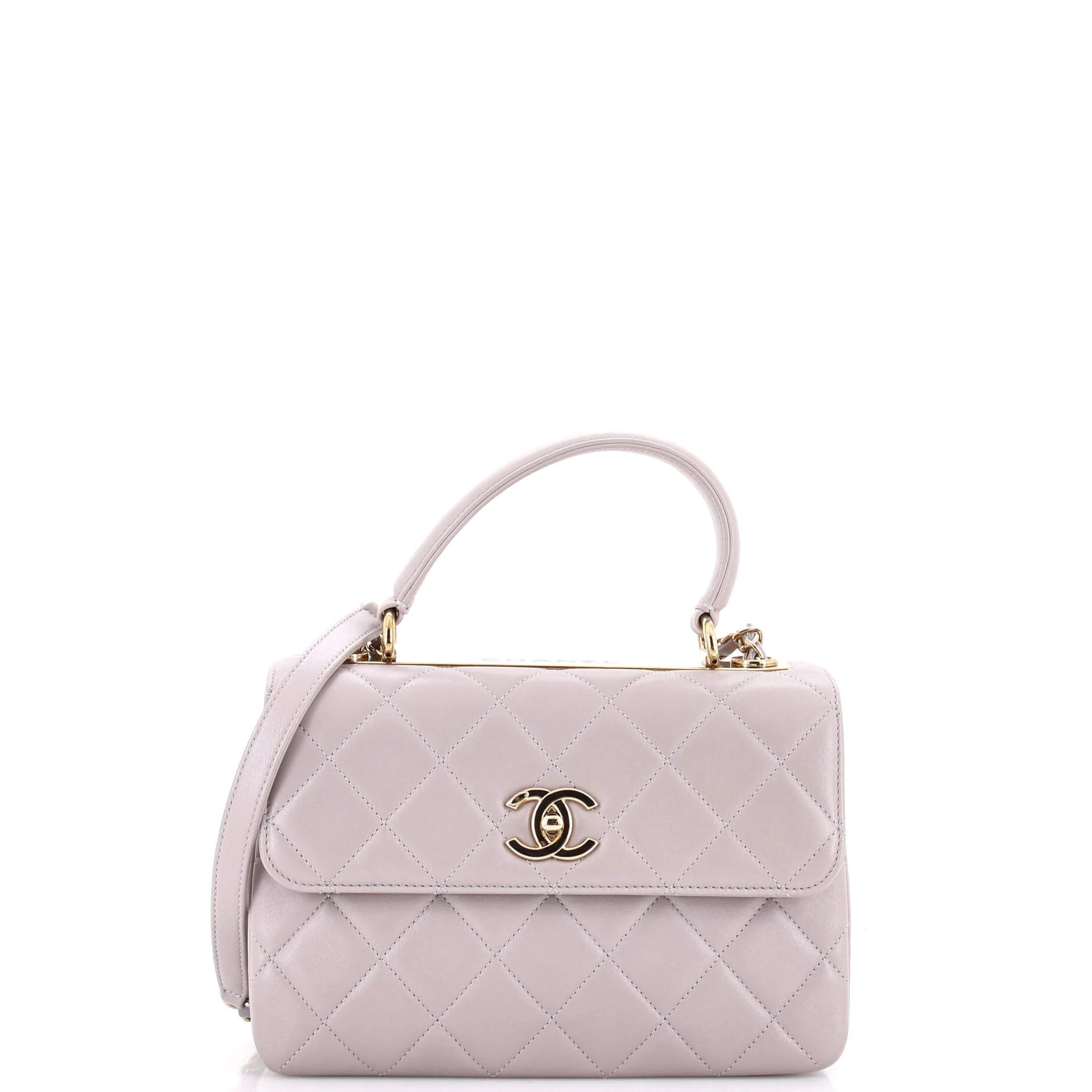 Trendy CC Top Handle Bag Quilted Lambskin Small