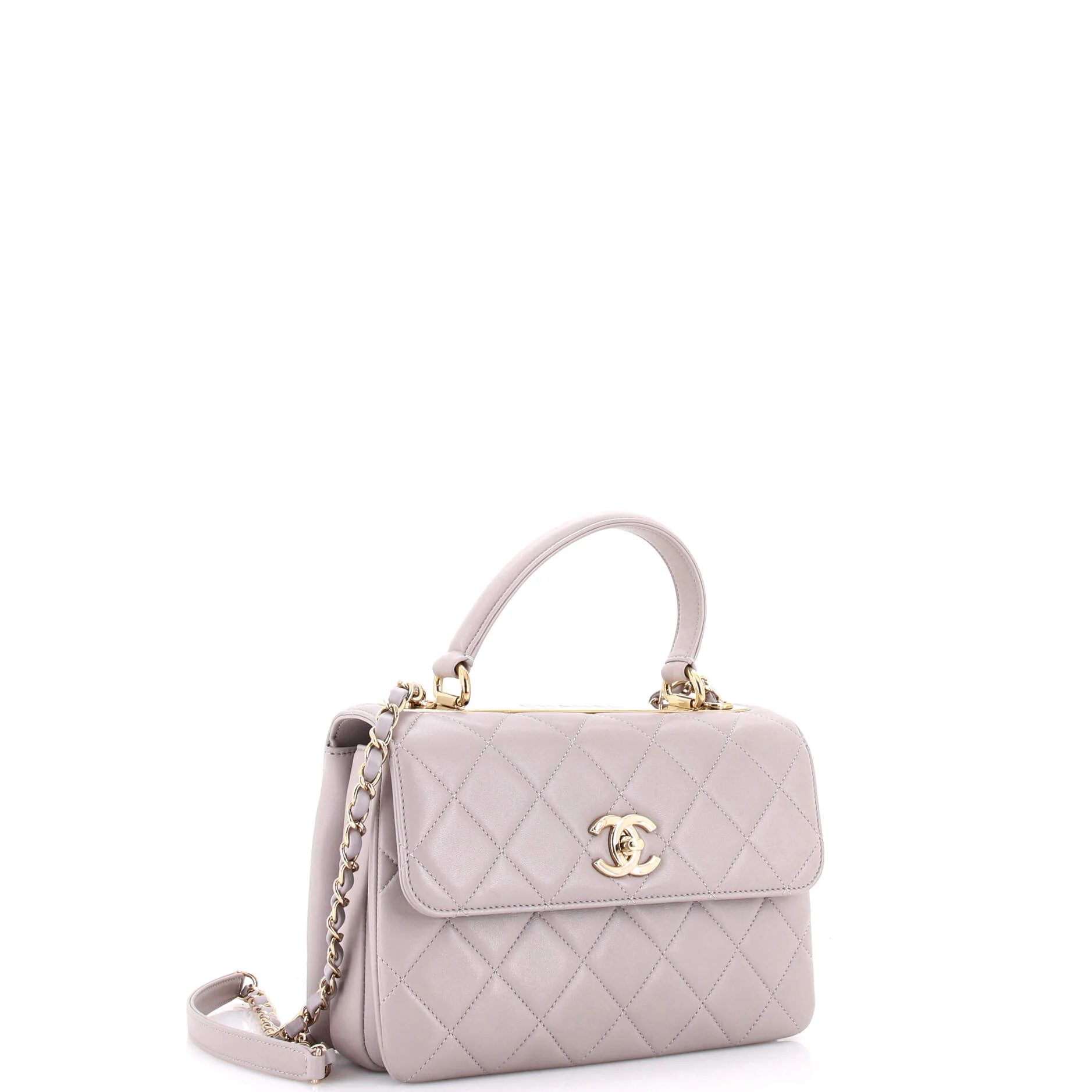 Trendy CC Top Handle Bag Quilted Lambskin Small - Image 2