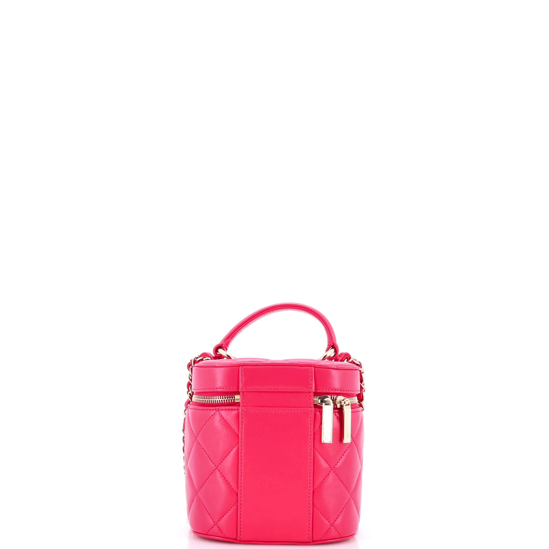 Trendy CC Top Handle Vanity Case Quilted Lambskin Small - Image 3