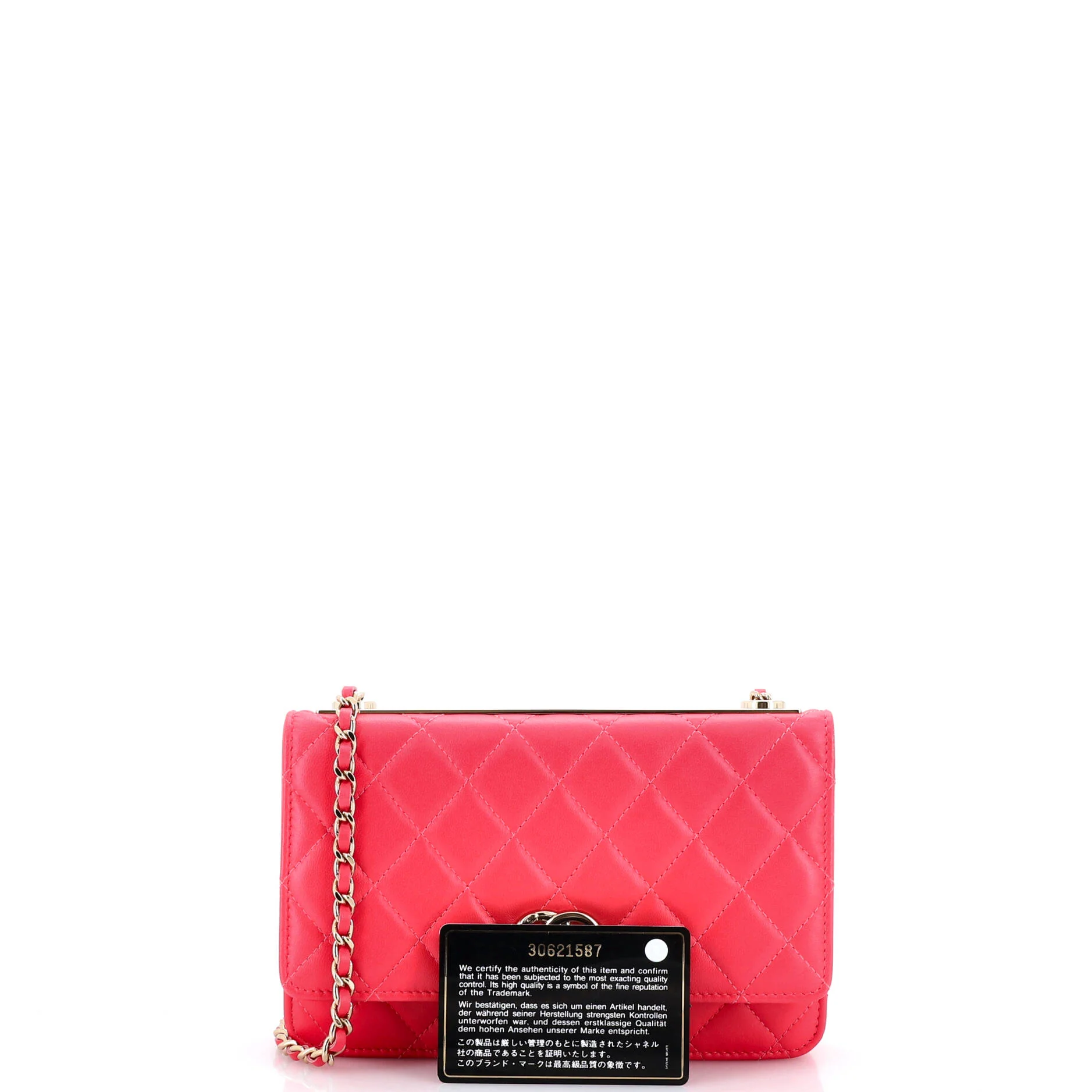 Trendy CC Wallet on Chain Quilted Lambskin - Image 2