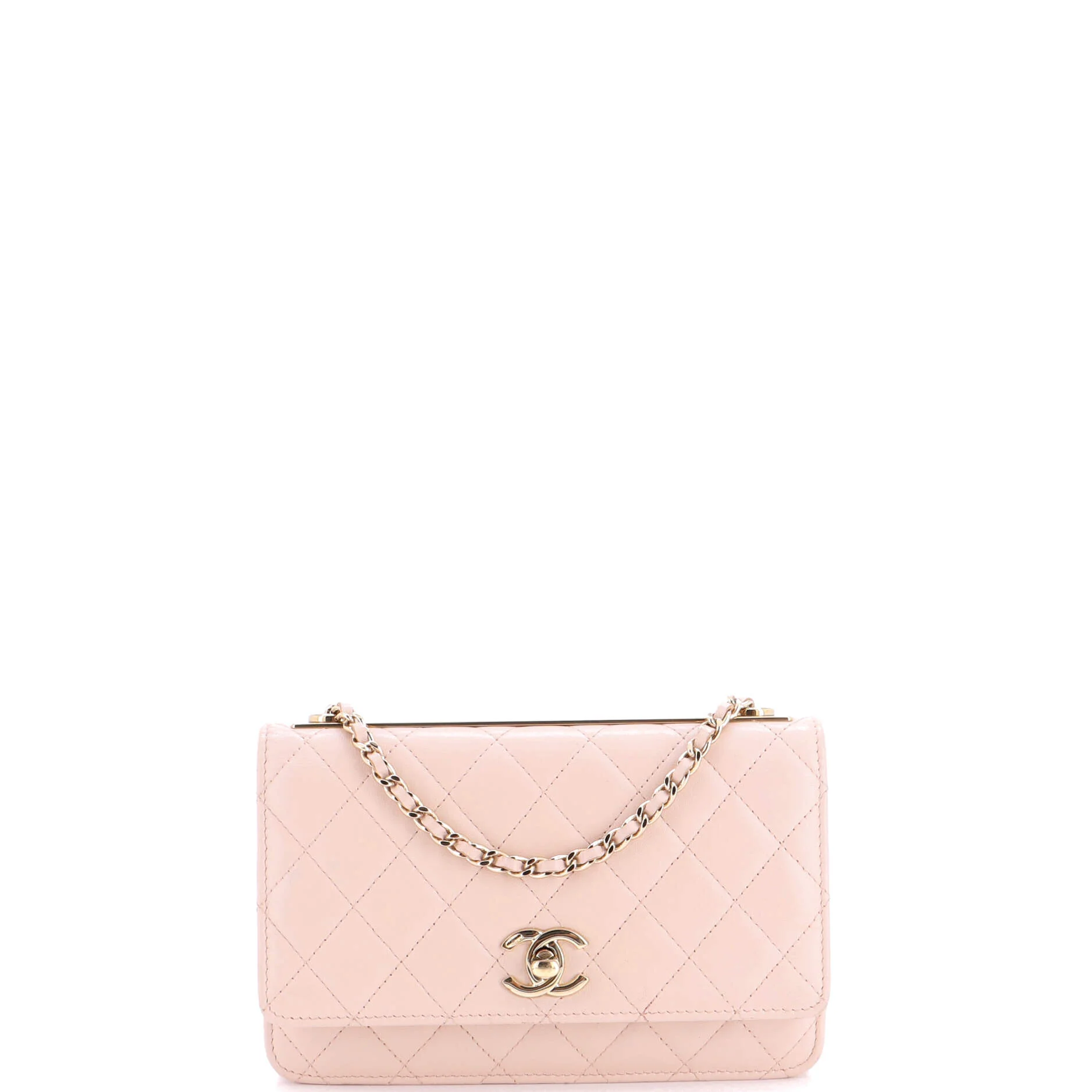 Trendy CC Wallet on Chain Quilted Lambskin