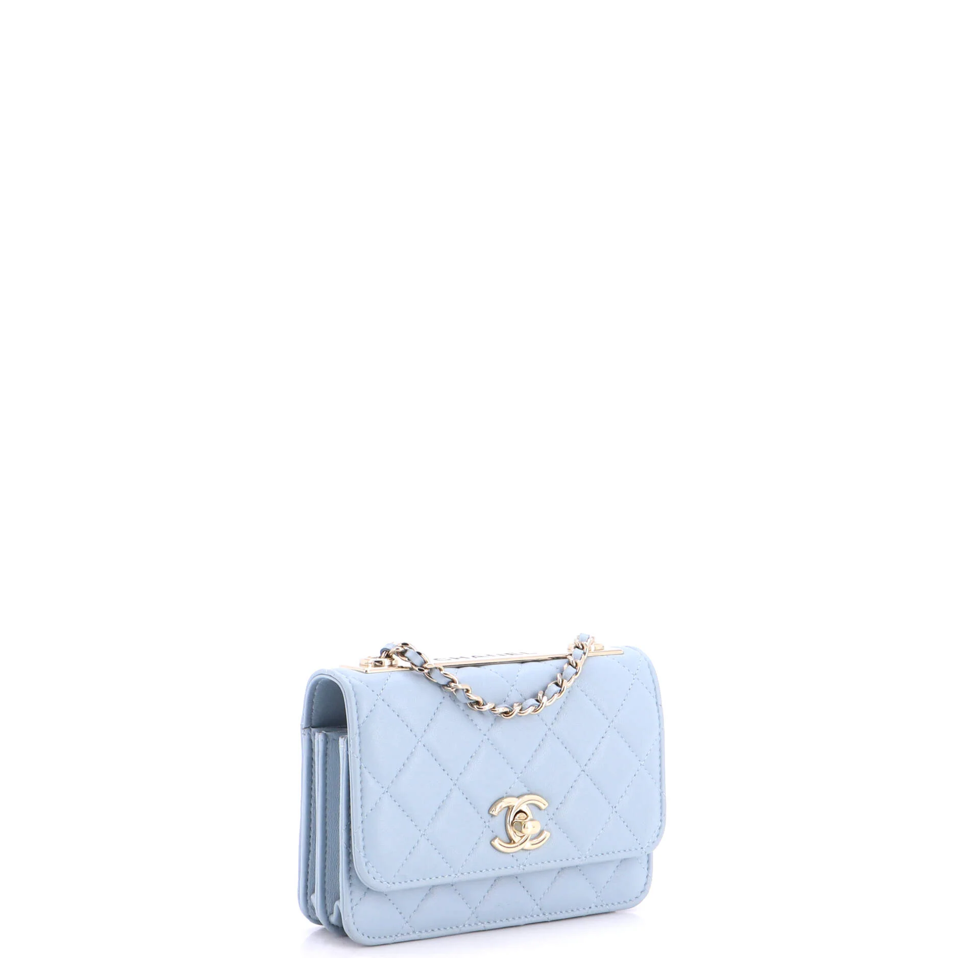 Trendy CC Wallet on Chain Quilted Lambskin Mini - Image 3