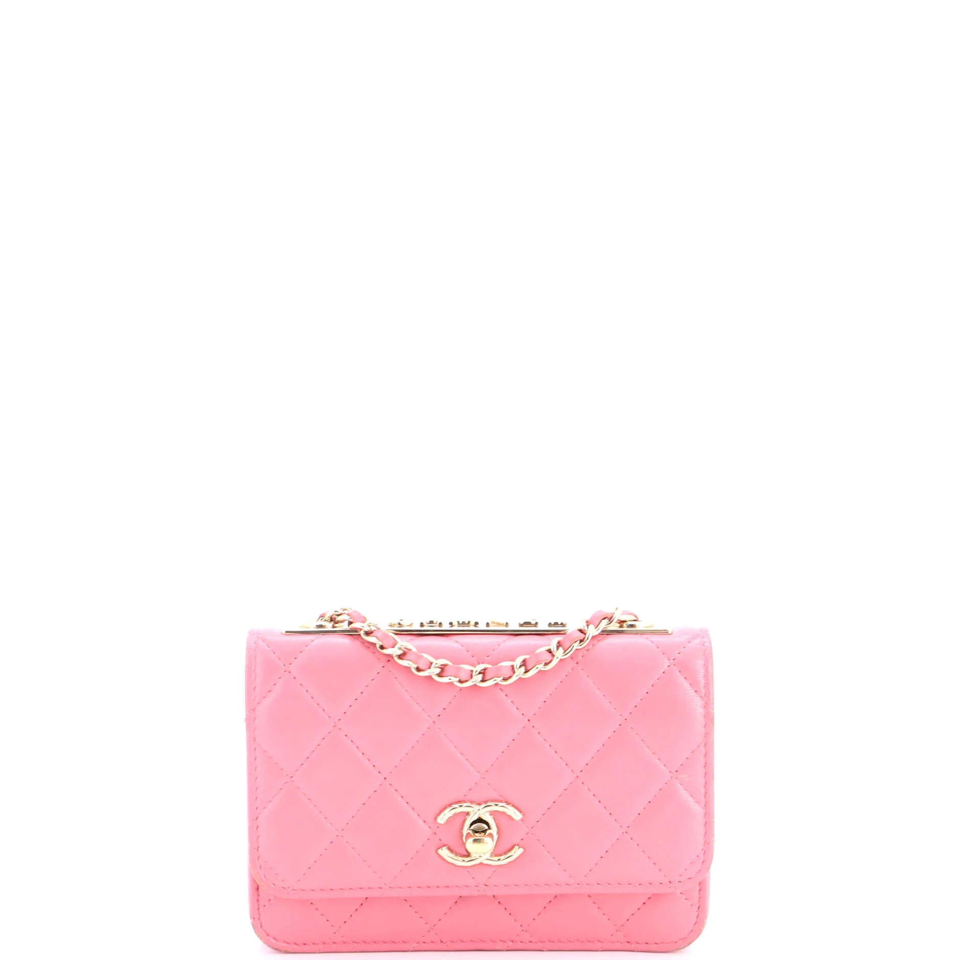 Trendy CC Wallet on Chain Quilted Lambskin Mini