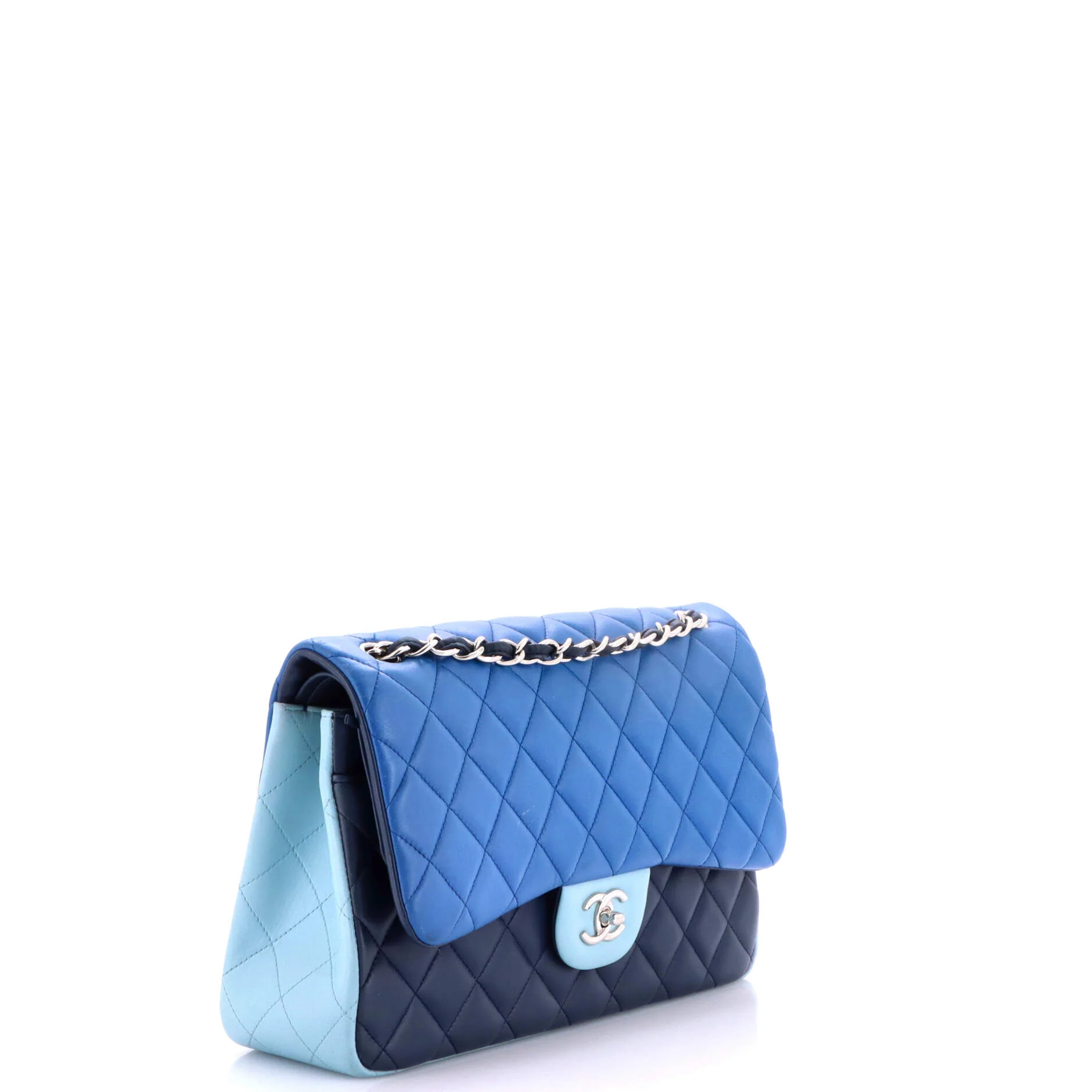 Tricolor Classic Double Flap Bag Quilted Lambskin Jumbo - Image 2