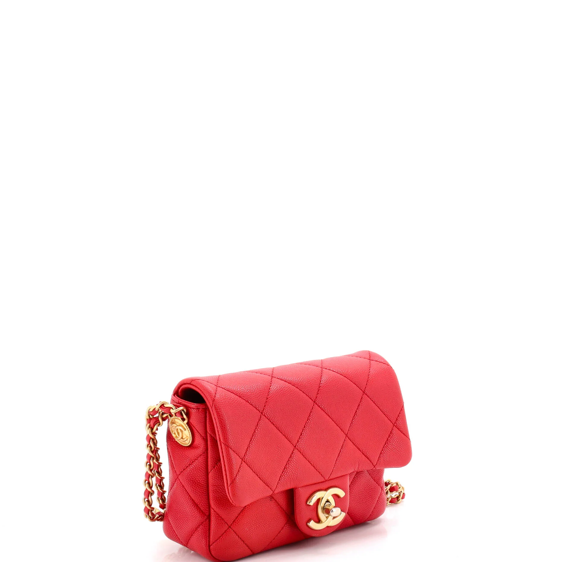 Twist Your Buttons Flap Bag Quilted Caviar Mini - Image 2