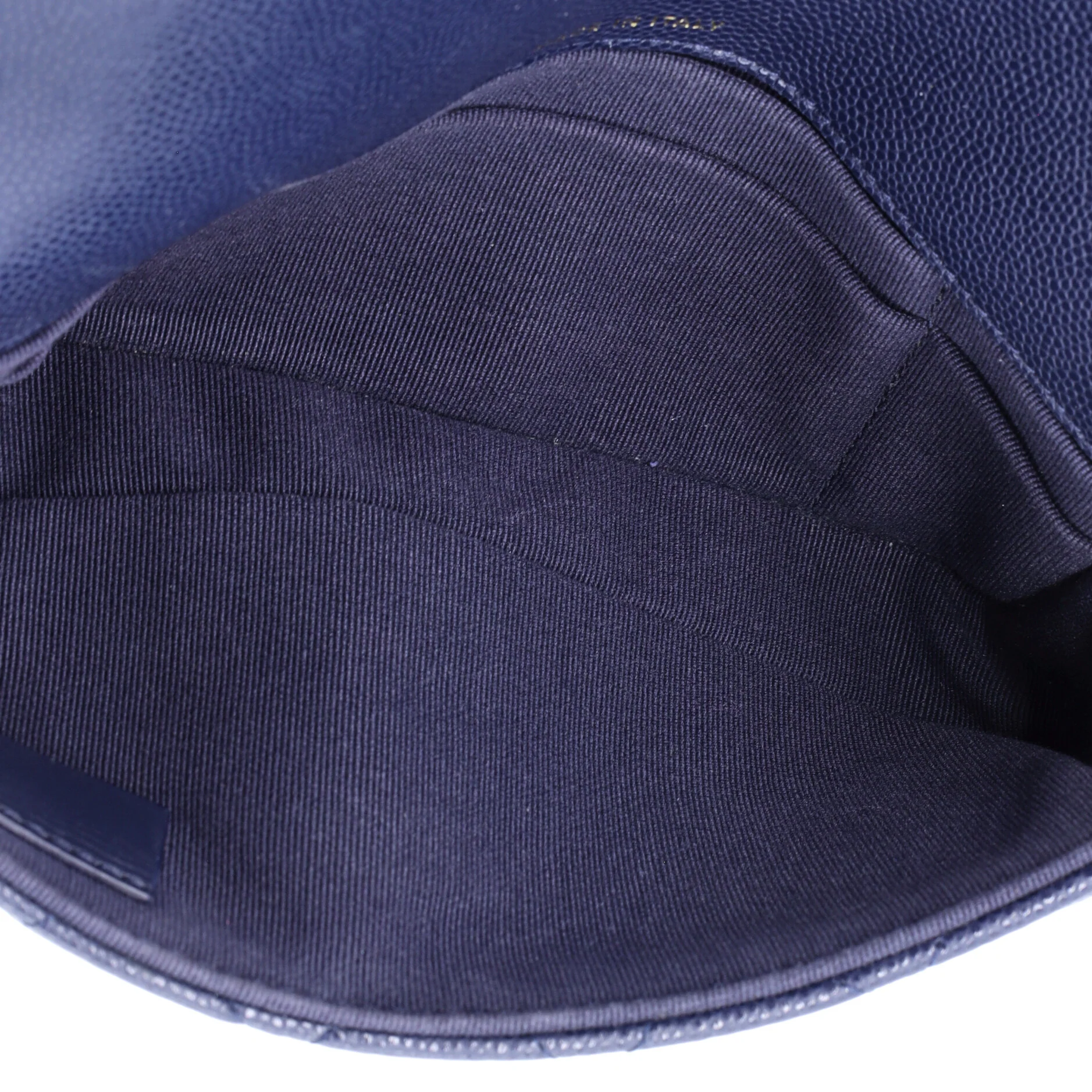 Twist Your Buttons Flap Clutch with Chain Quilted Caviar - Image 5