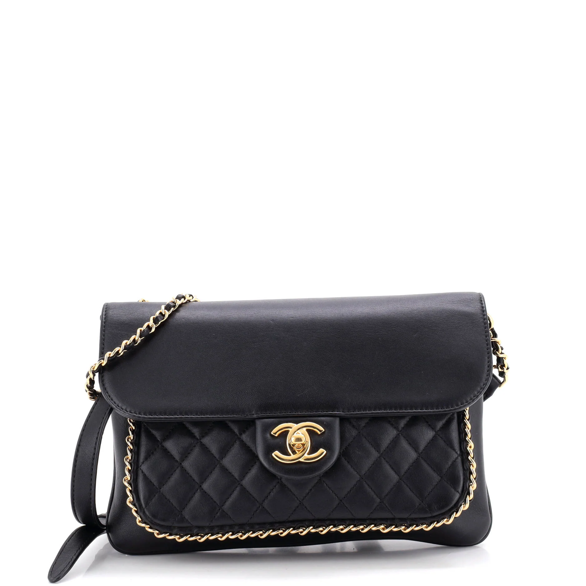 Unchained Flap Crossbody Bag Quilted Lambskin Medium