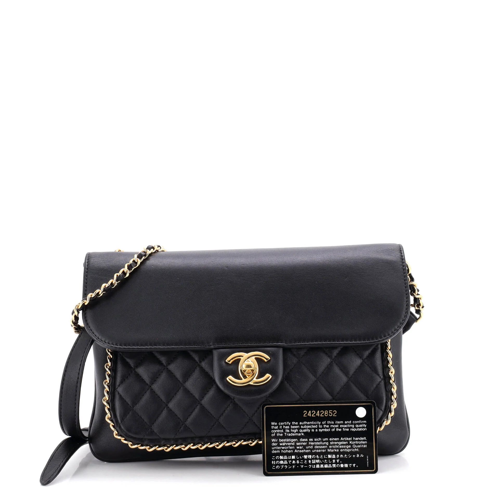 Unchained Flap Crossbody Bag Quilted Lambskin Medium - Image 2