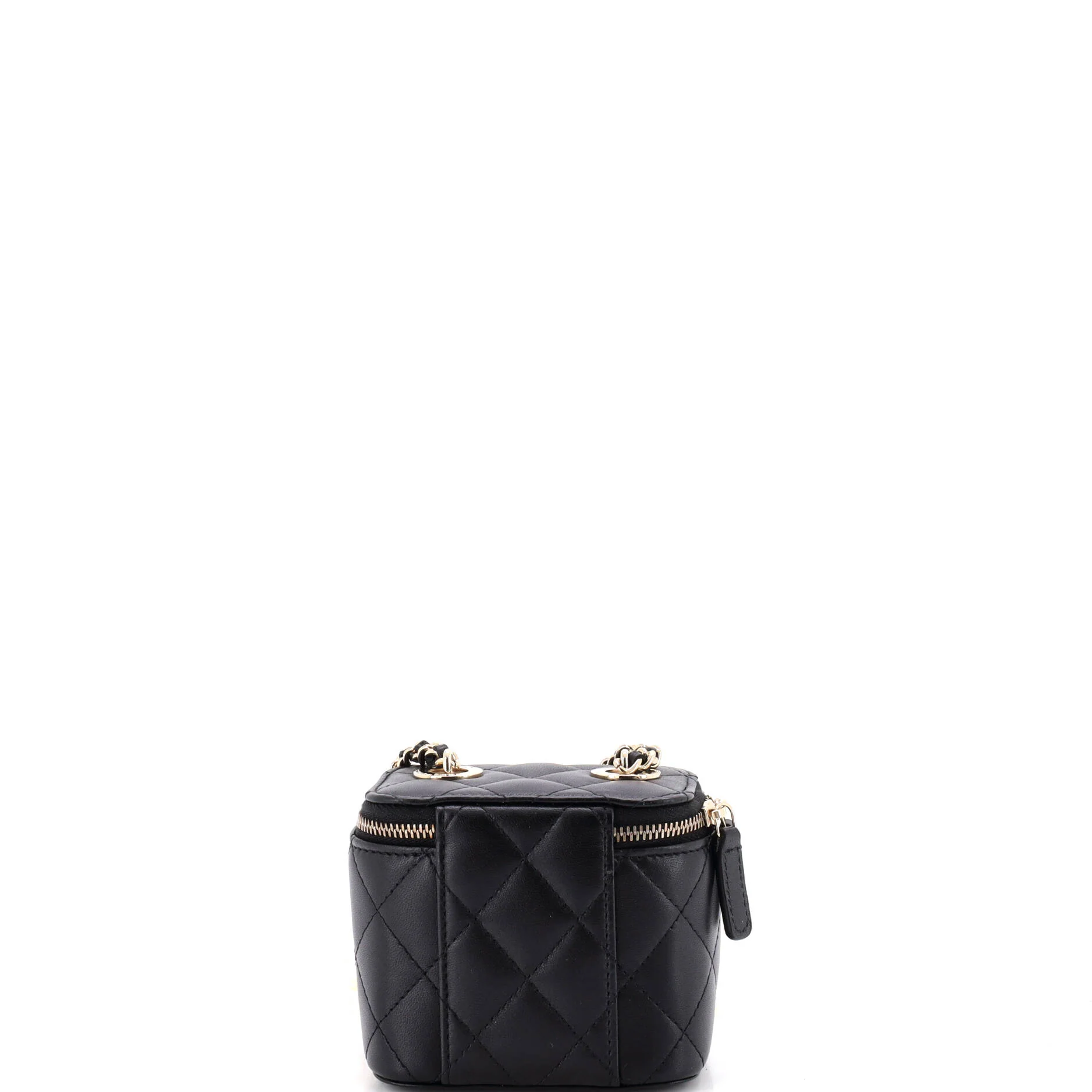 Vanity Case with Pearl Chain Quilted Lambskin Mini - Image 4