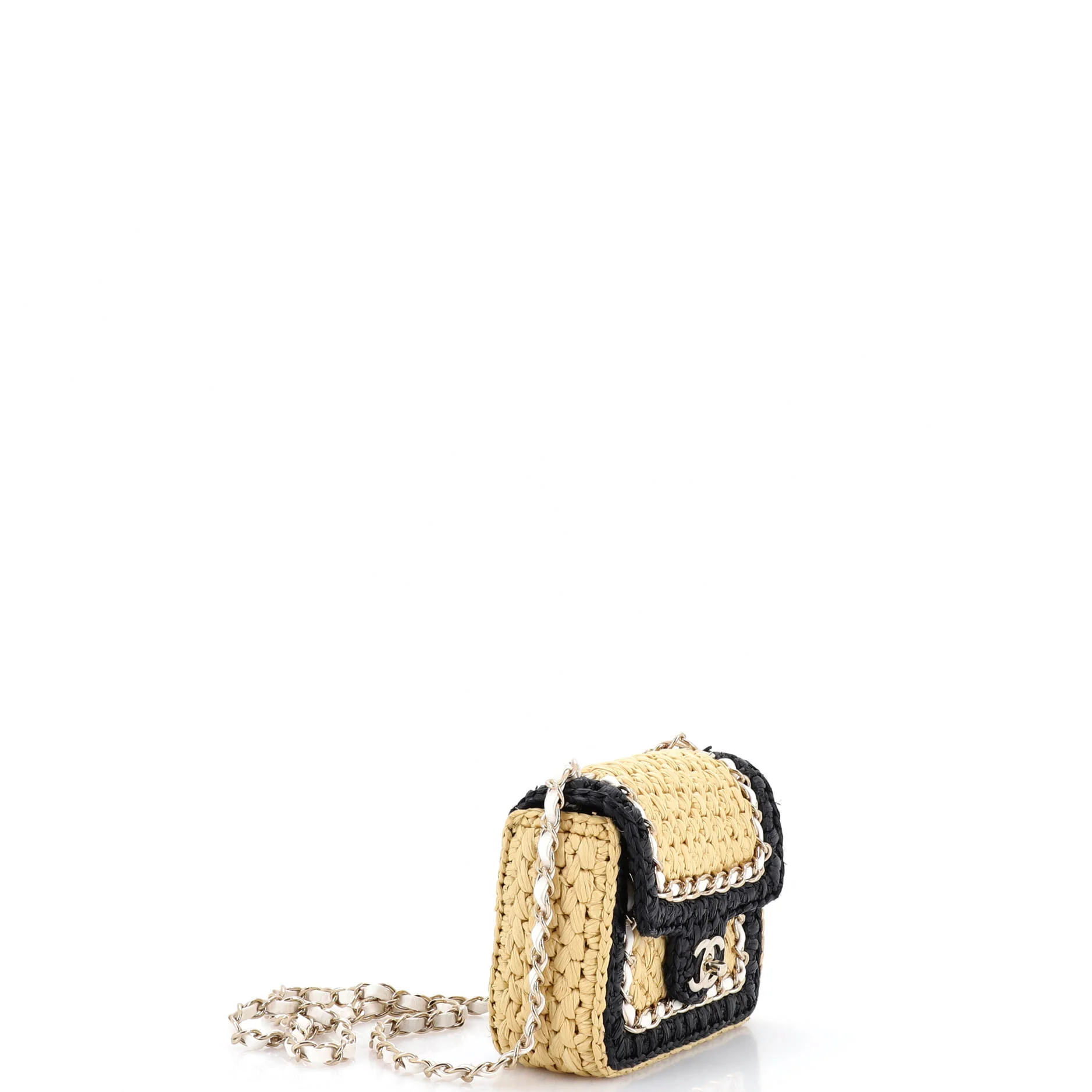 Venice Beach Square Flap Bag Braided Raffia Mini - Image 2