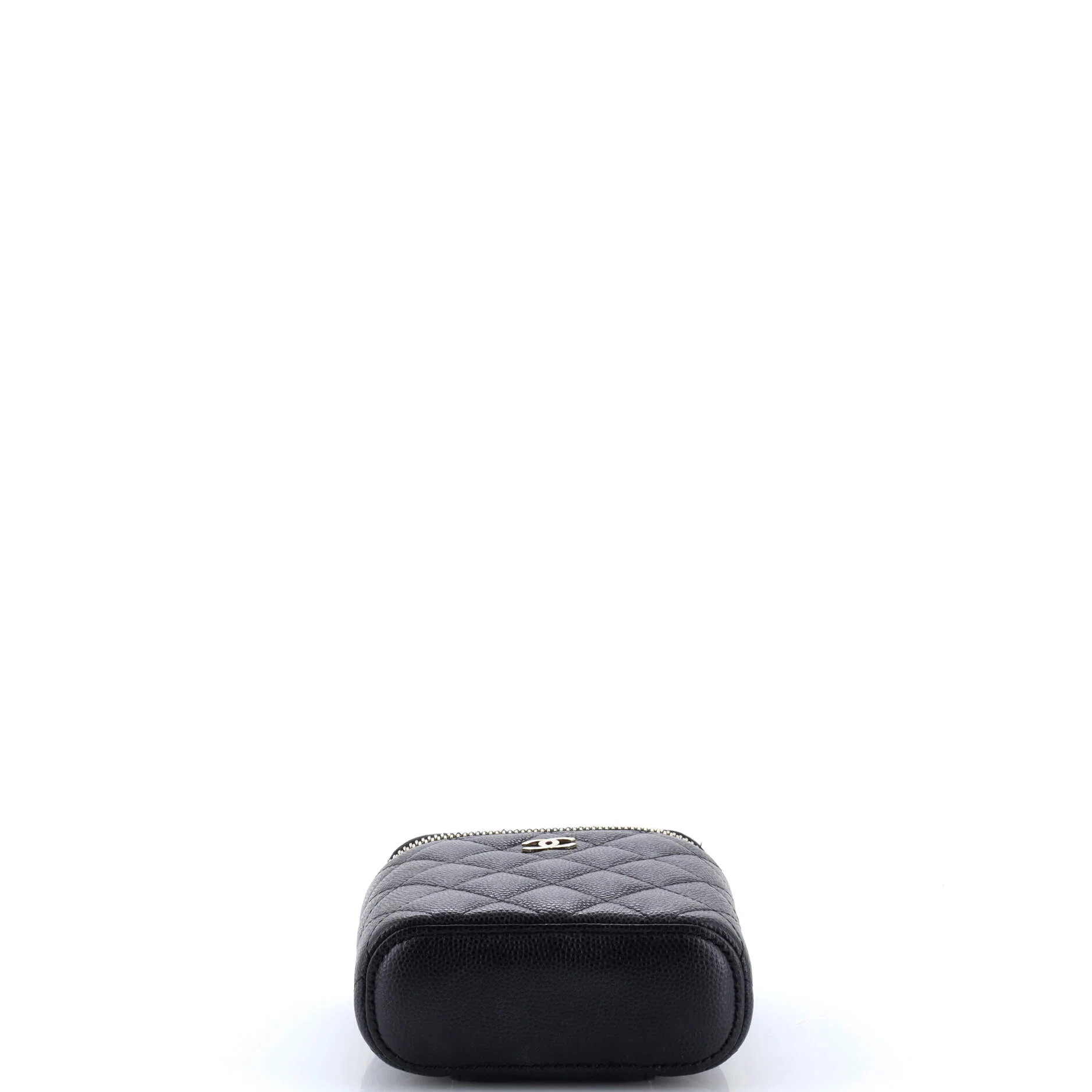 Vertical Classic Vanity Case with Chain Quilted Caviar Mini - Image 4