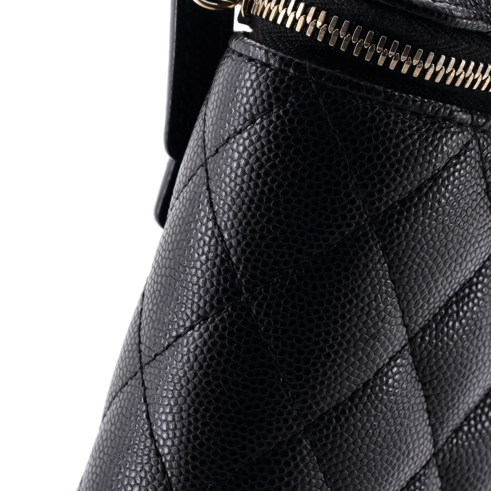Vertical Classic Vanity Case with Chain Quilted Caviar Mini - Image 6