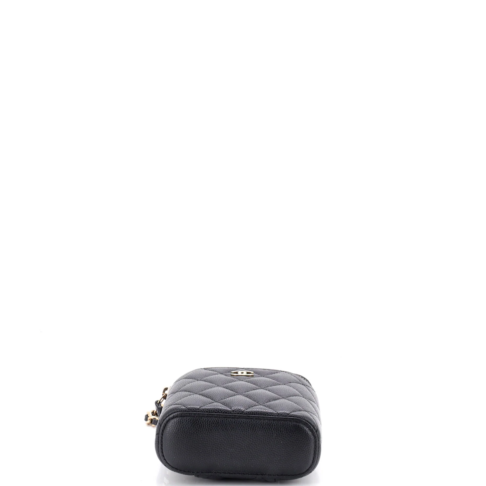 Vertical Classic Vanity Case with Chain Quilted Caviar Mini - Image 4