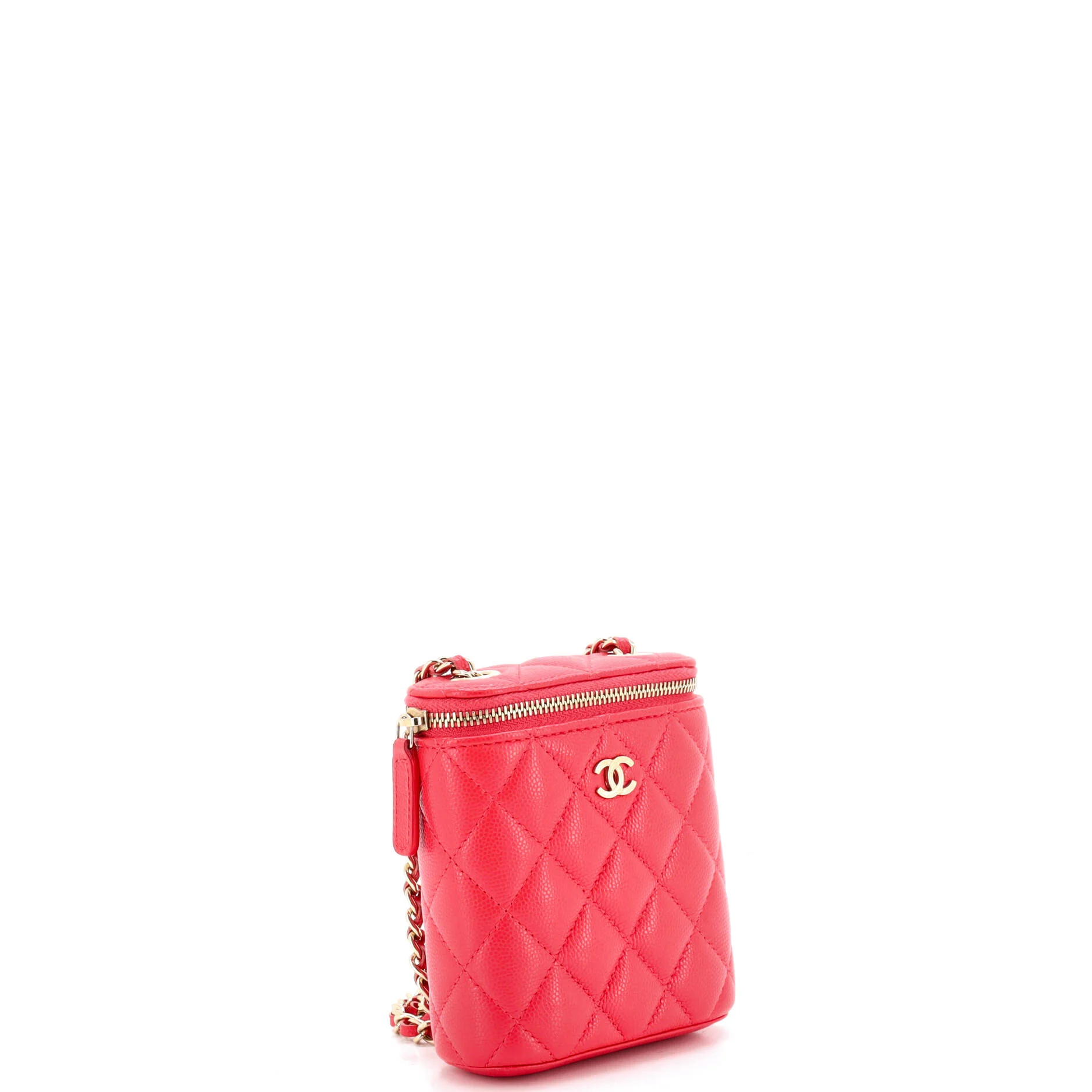 Vertical Classic Vanity Case with Chain Quilted Caviar Mini - Image 2