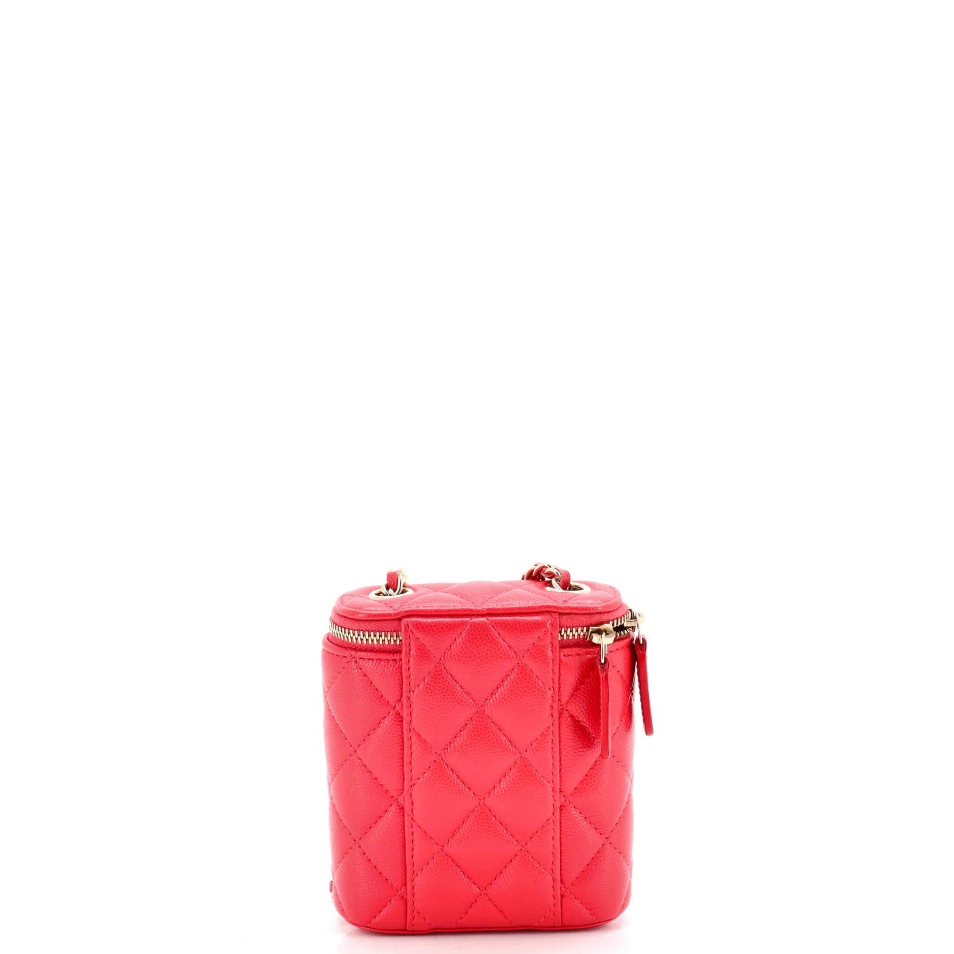 Vertical Classic Vanity Case with Chain Quilted Caviar Mini - Image 3