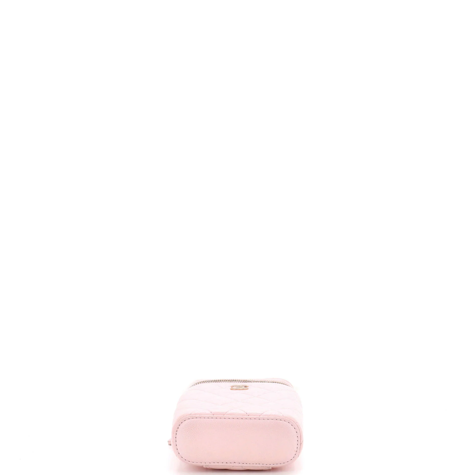 Vertical Classic Vanity Case with Chain Quilted Caviar Small - Image 4
