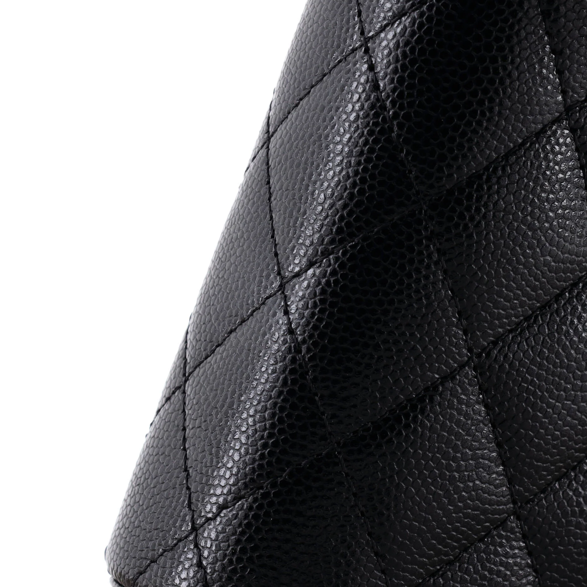 Vertical Classic Vanity Case with Chain Quilted Caviar Small - Image 6