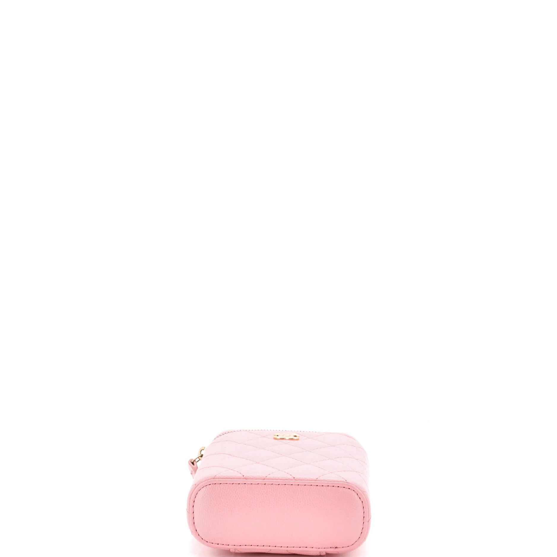 Vertical Classic Vanity Case with Chain Quilted Caviar Small - Image 4