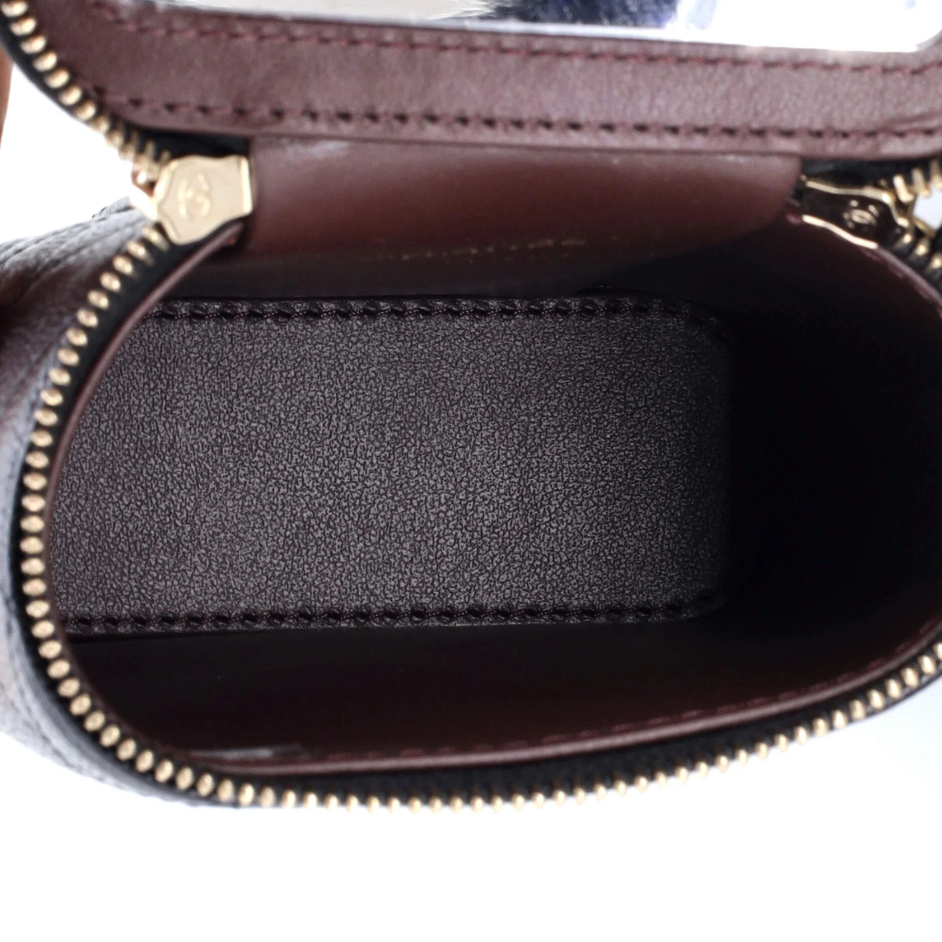 Vertical Classic Vanity Case with Chain Quilted Caviar Small - Image 5