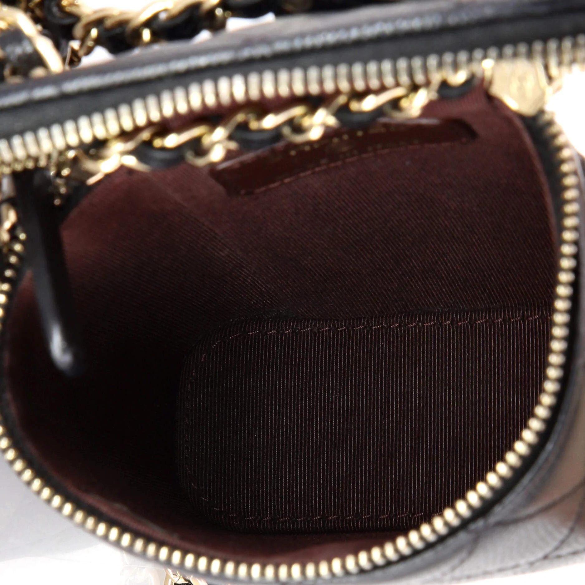 Vertical Classic Vanity Case with Chain Quilted Caviar Small - Image 5