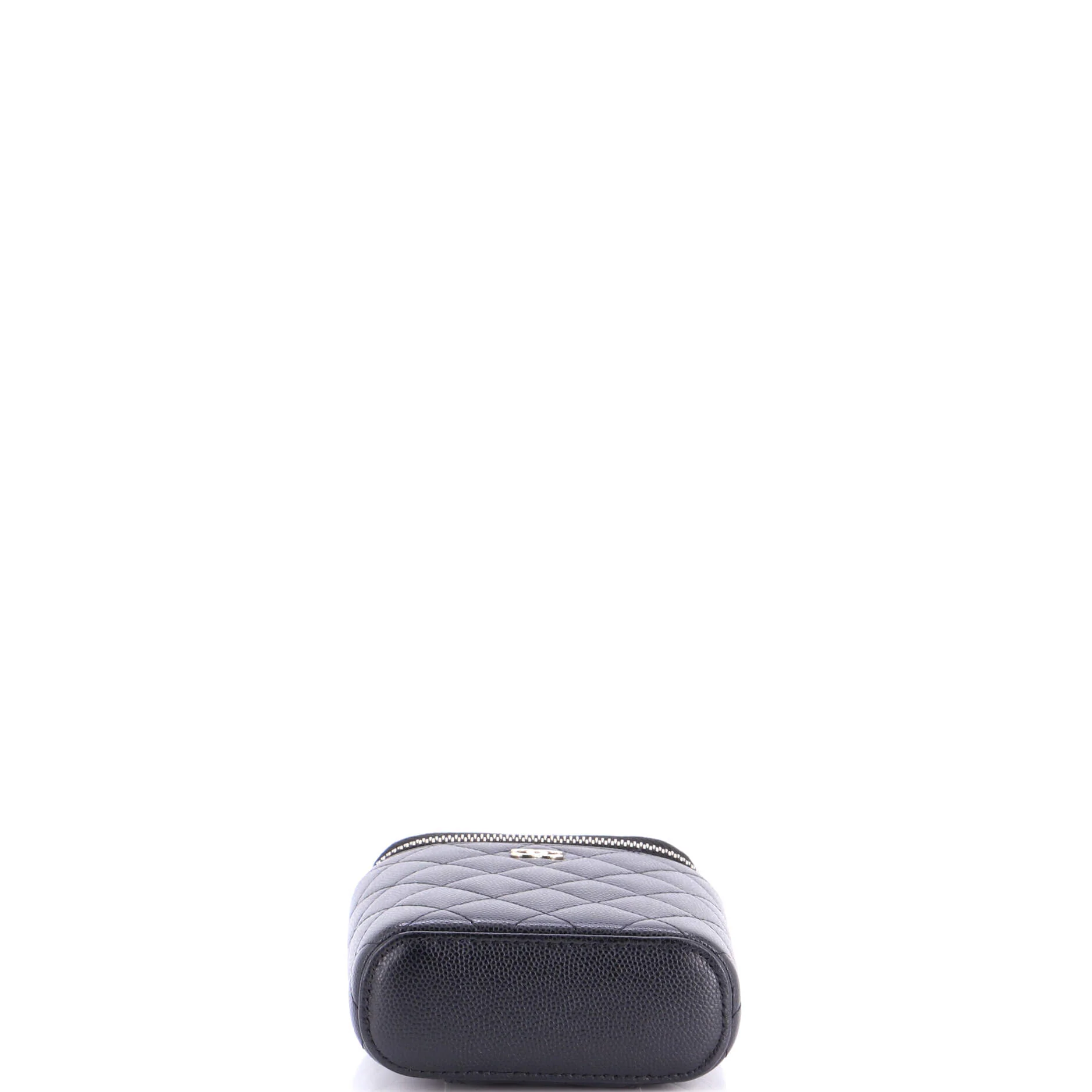 Vertical Classic Vanity Case with Chain Quilted Caviar Small - Image 5