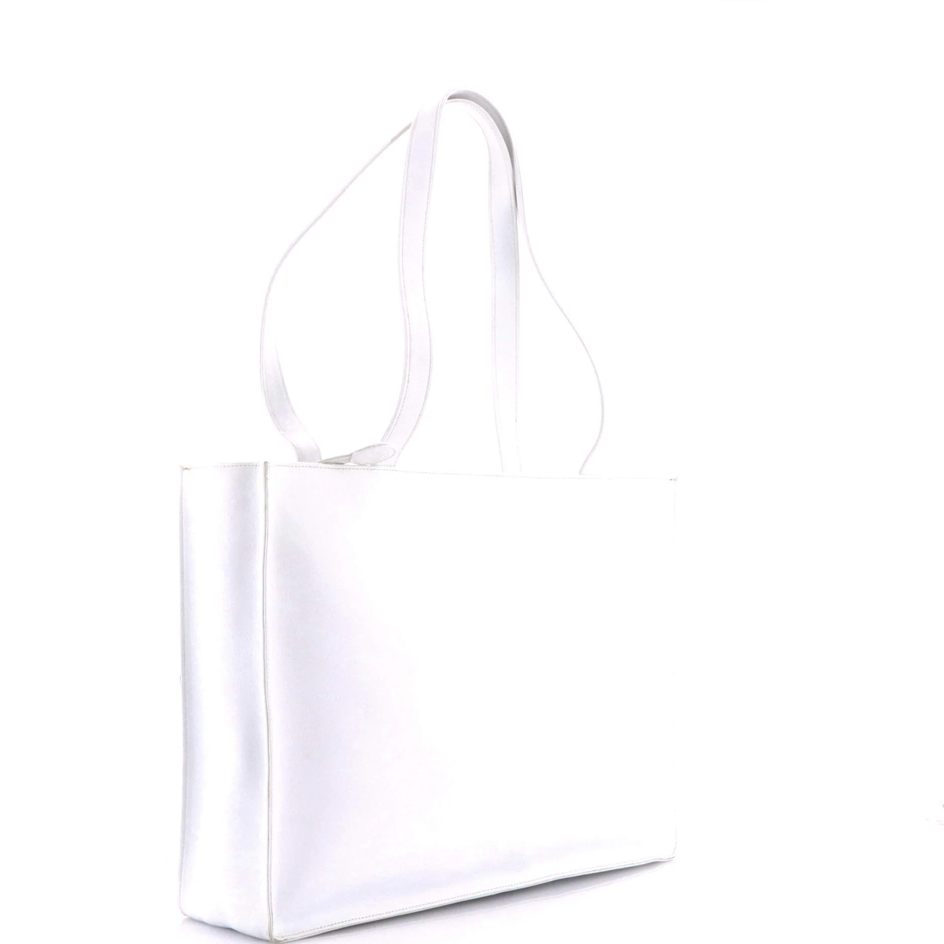 Vintage Camellia CC Shopping Tote Leather Large - Image 3