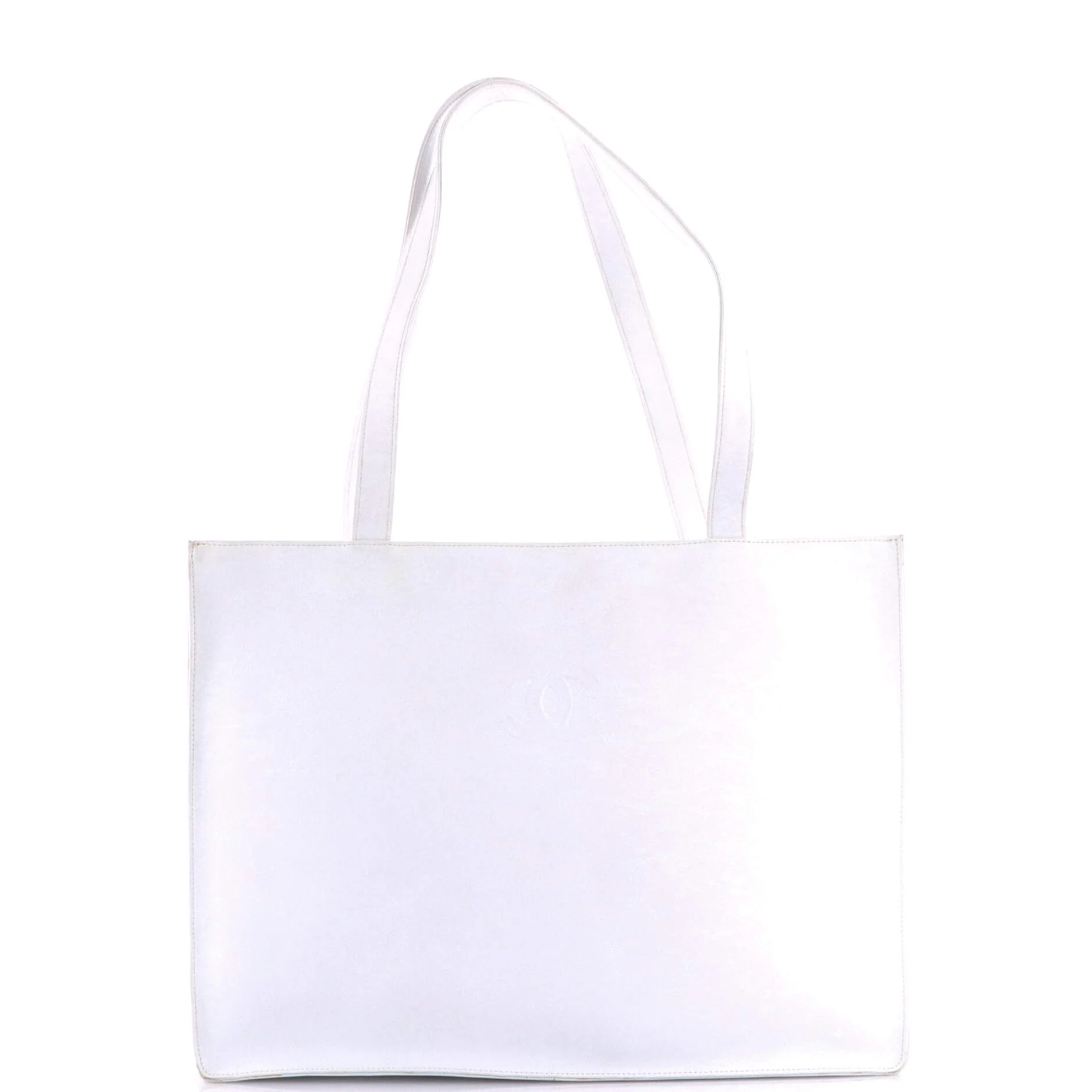Vintage Camellia CC Shopping Tote Leather Large - Image 4