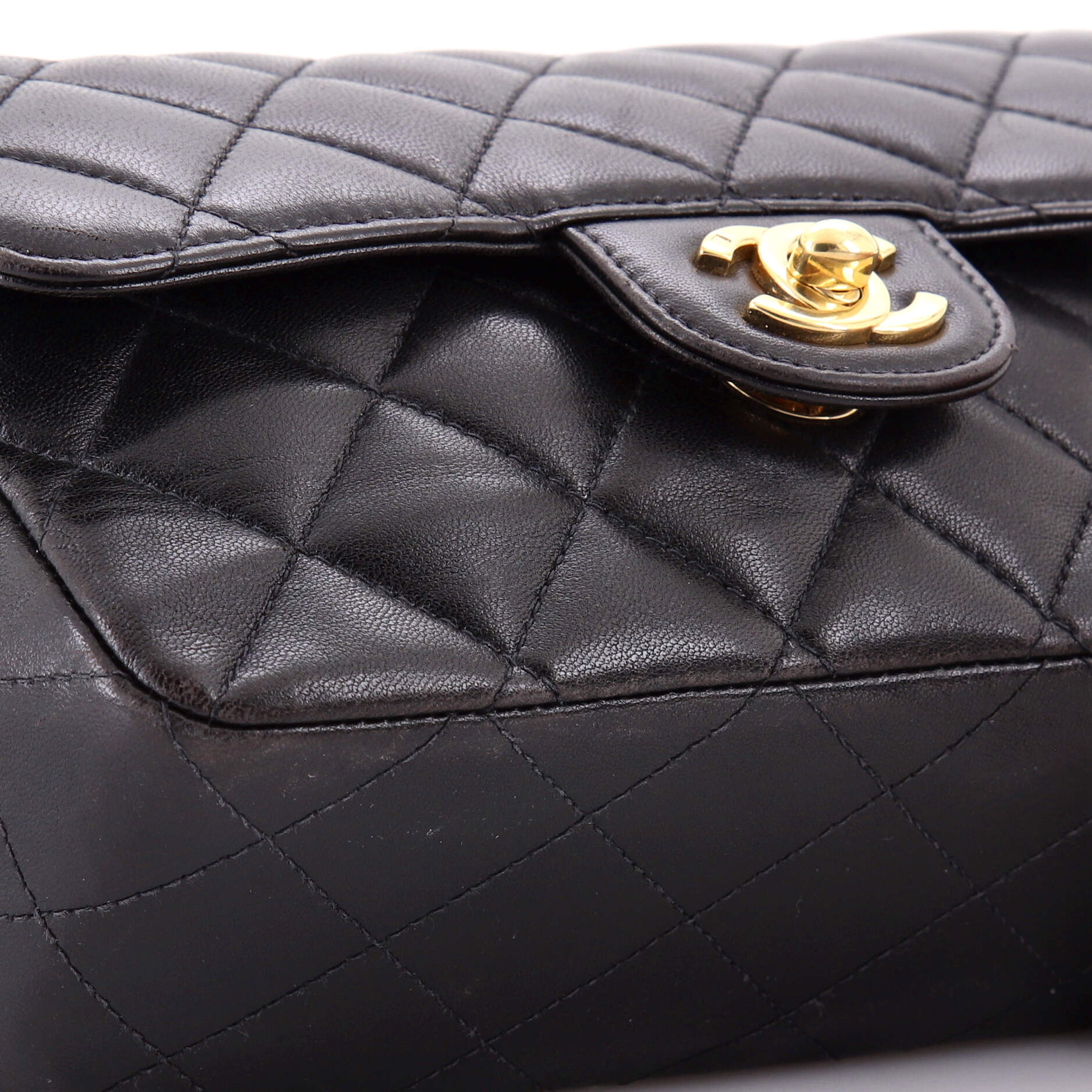 Vintage CC Chain Flap Bag Quilted Lambskin Mini - Image 6