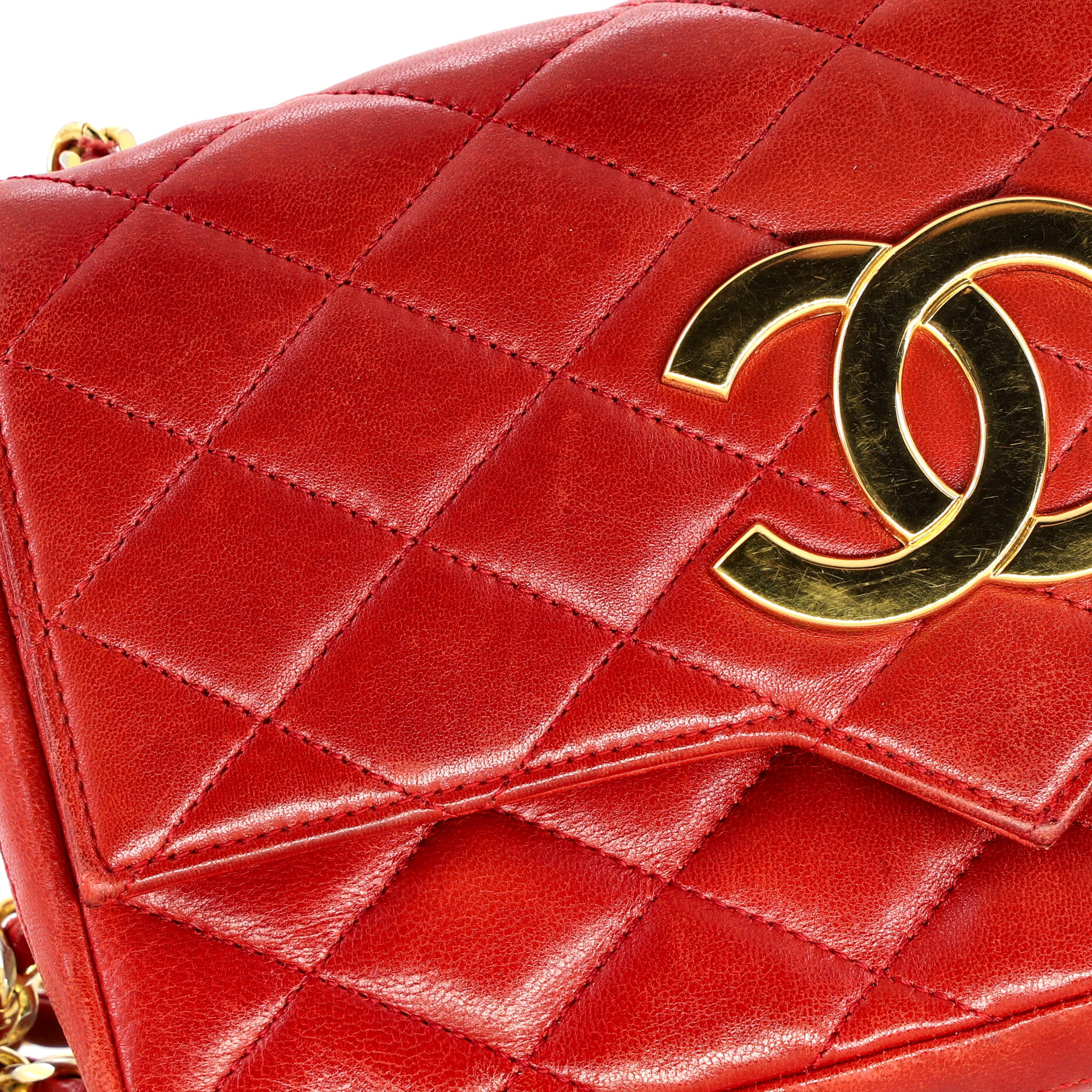 Vintage CC Chain Flap Bag Quilted Lambskin Small - Image 8