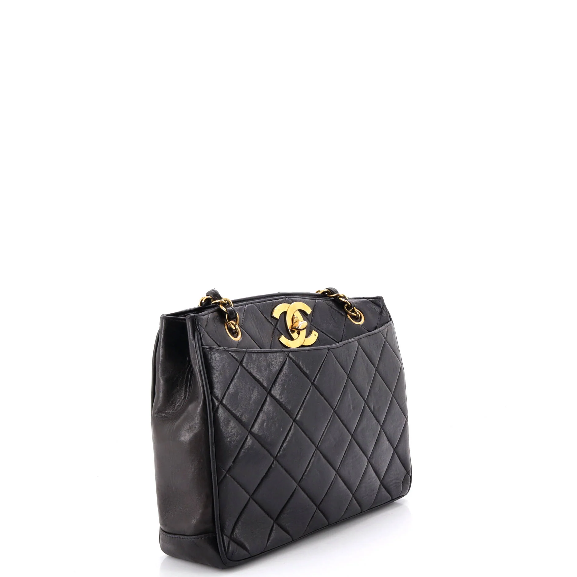 Vintage CC Lock Pocket Chain Tote Quilted Lambskin Medium - Image 2