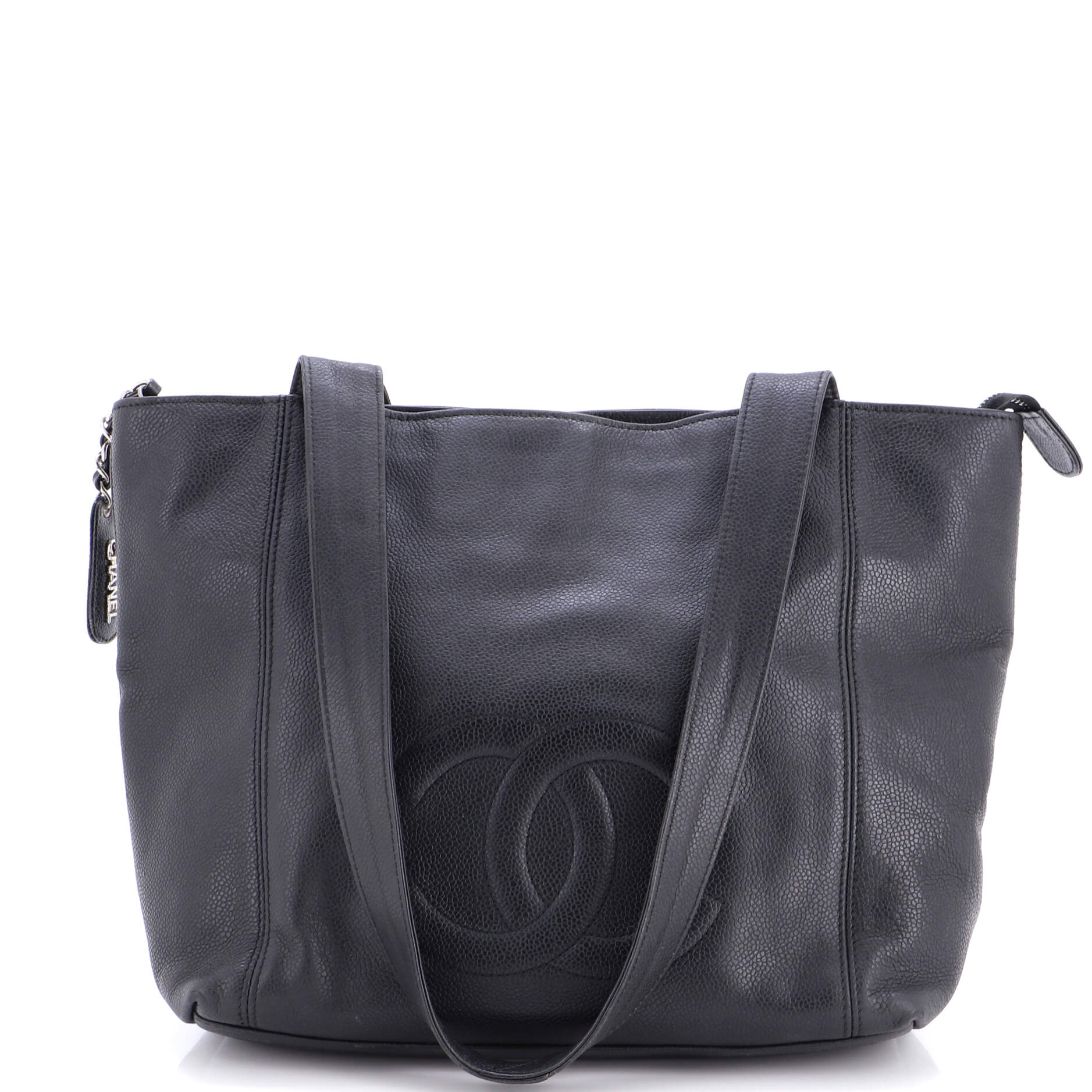 Vintage CC Zip Tote Caviar Medium