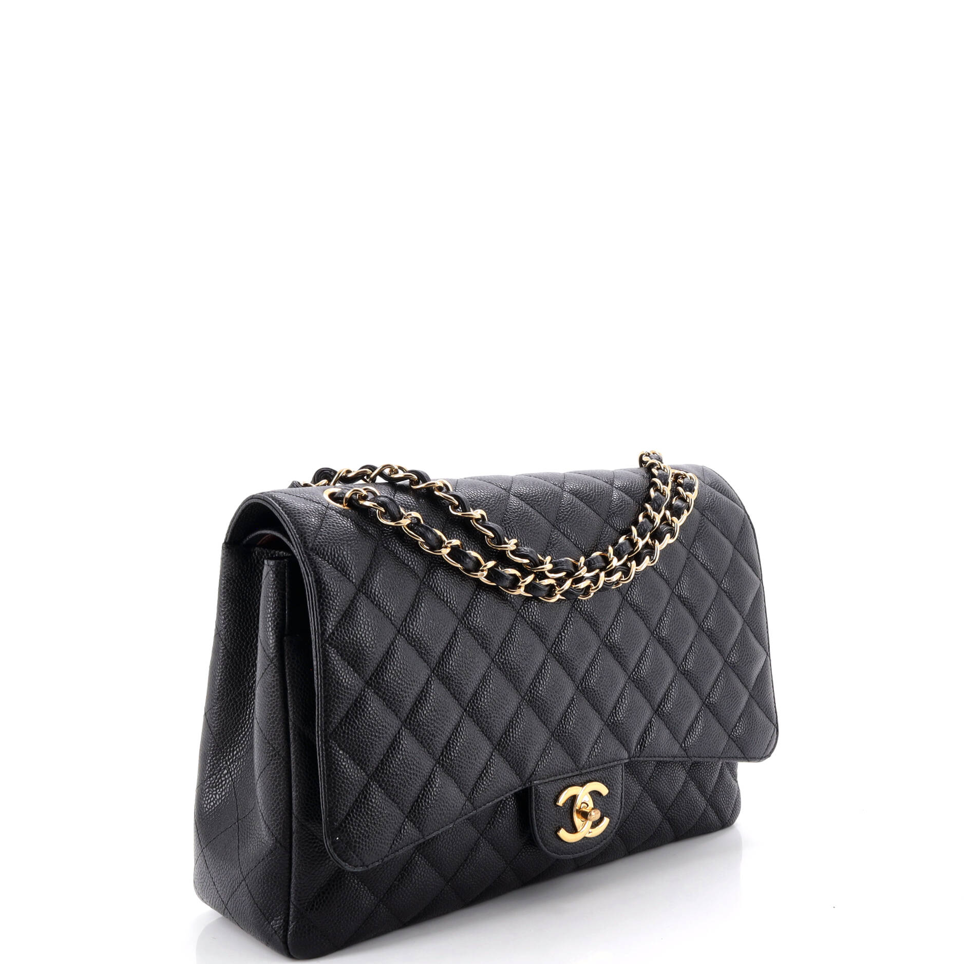 Vintage Classic Double Flap Bag Quilted Caviar Maxi - Image 2