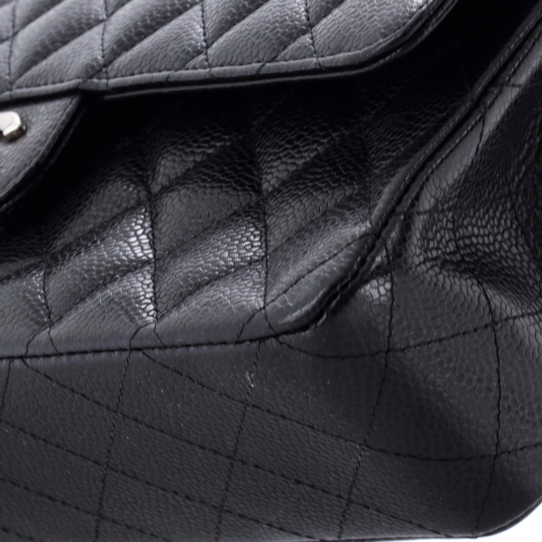 Vintage Classic Double Flap Bag Quilted Caviar Medium - Image 6