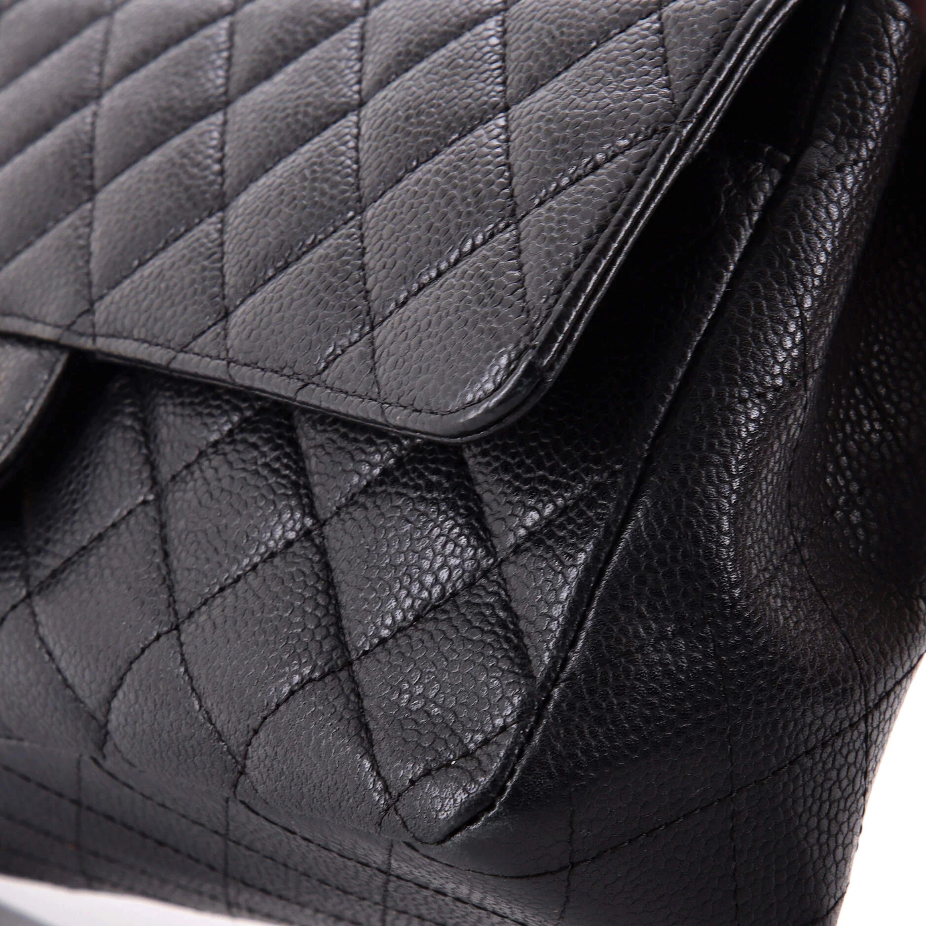 Vintage Classic Double Flap Bag Quilted Caviar Medium - Image 7