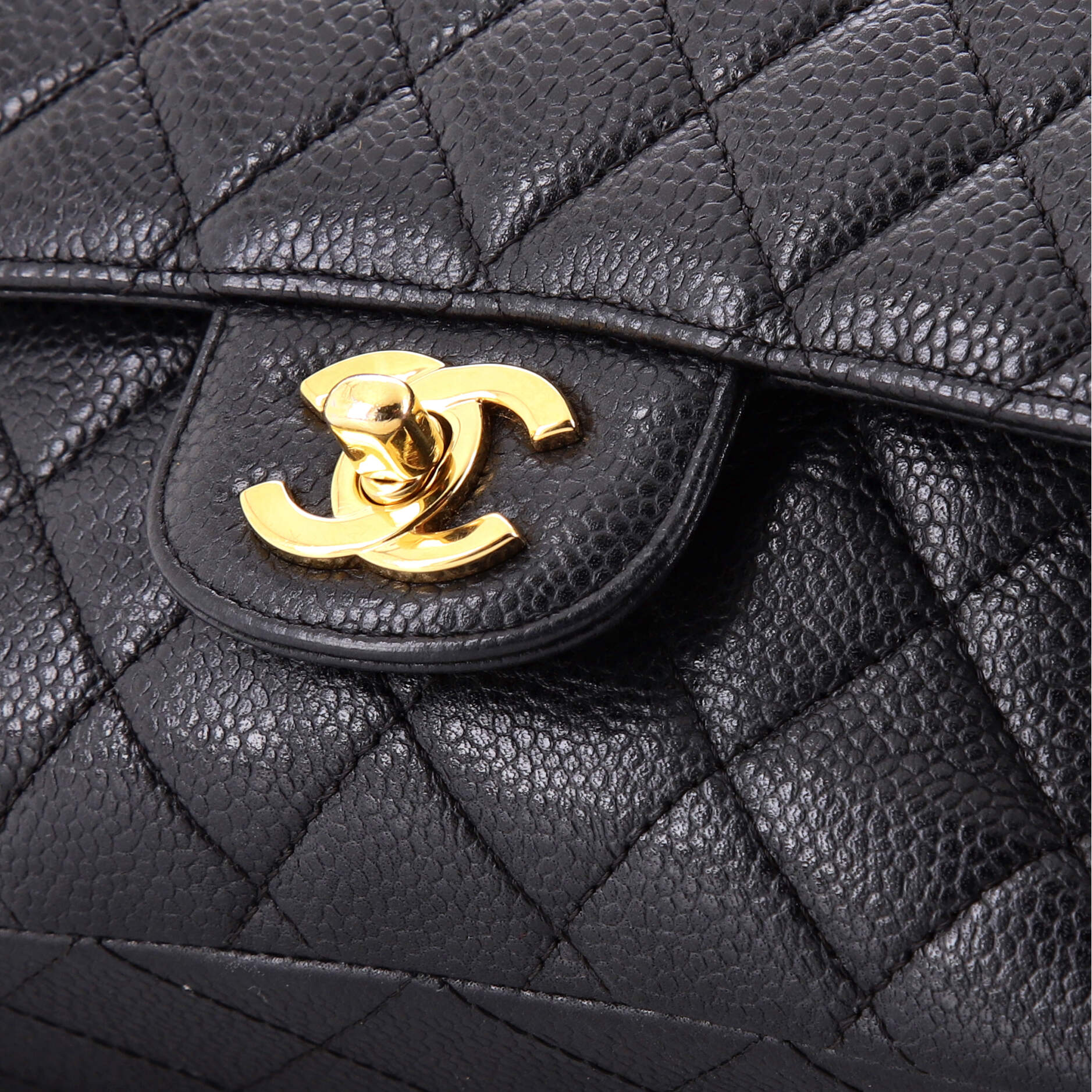 Vintage Classic Double Flap Bag Quilted Caviar Medium - Image 8